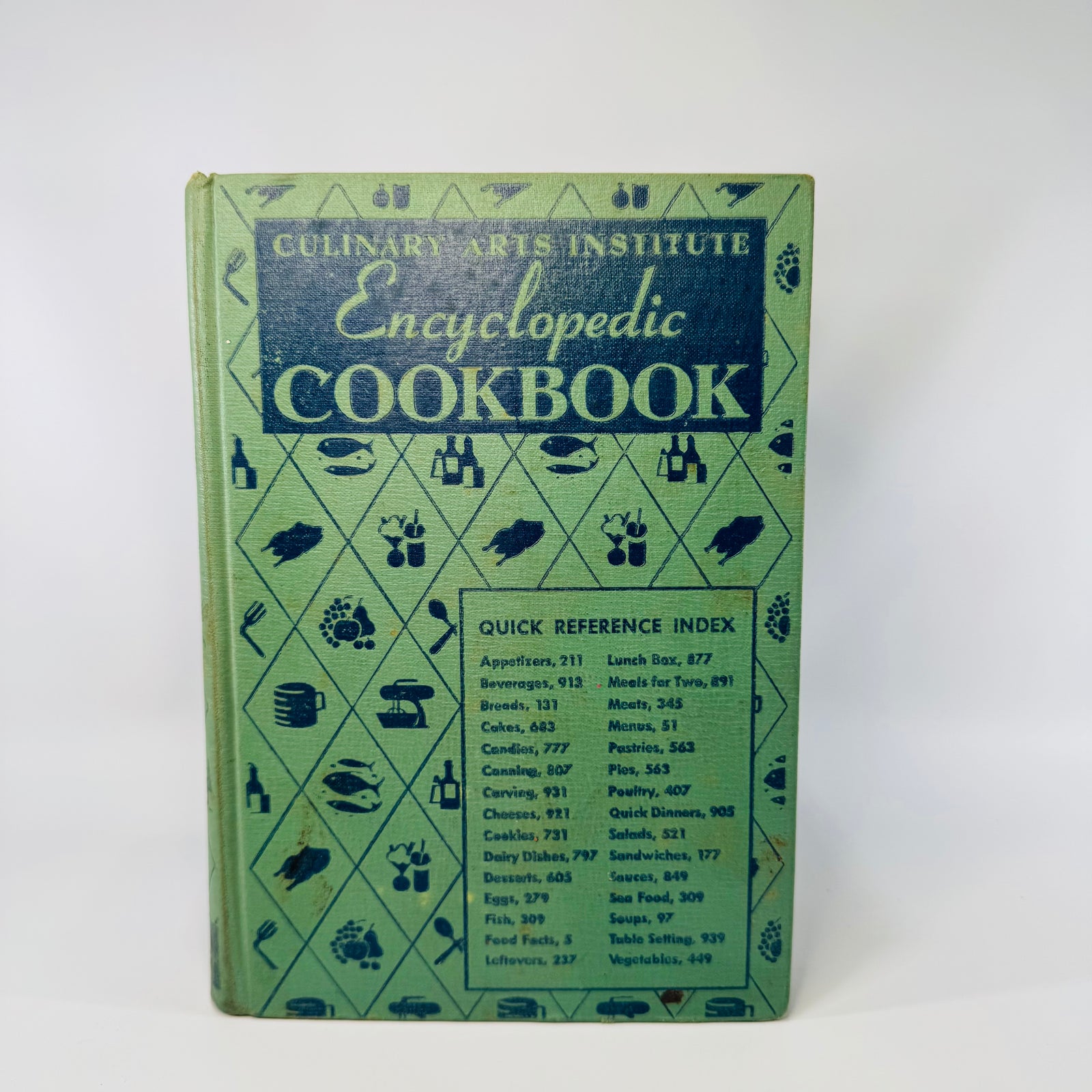 Vintage 1950s Cookbook Hardcover — Culinary Arts Institute Encyclopedic Cookbook (1950) — Ruth Berolzheimer | Thumb-Index Reference, Color Plates,