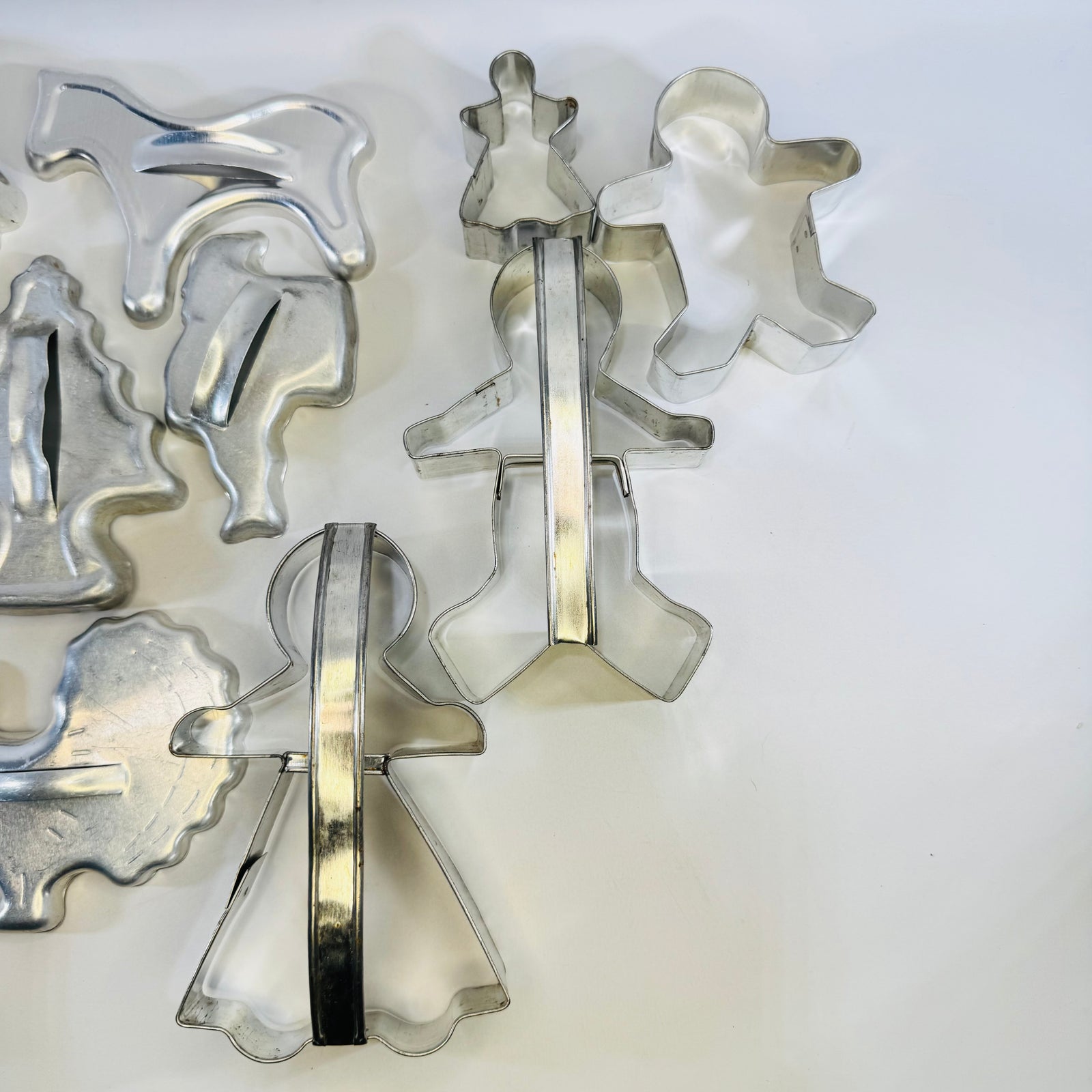 Aluminum Cookie Cutter Lot of 10 with Holiday Shapes