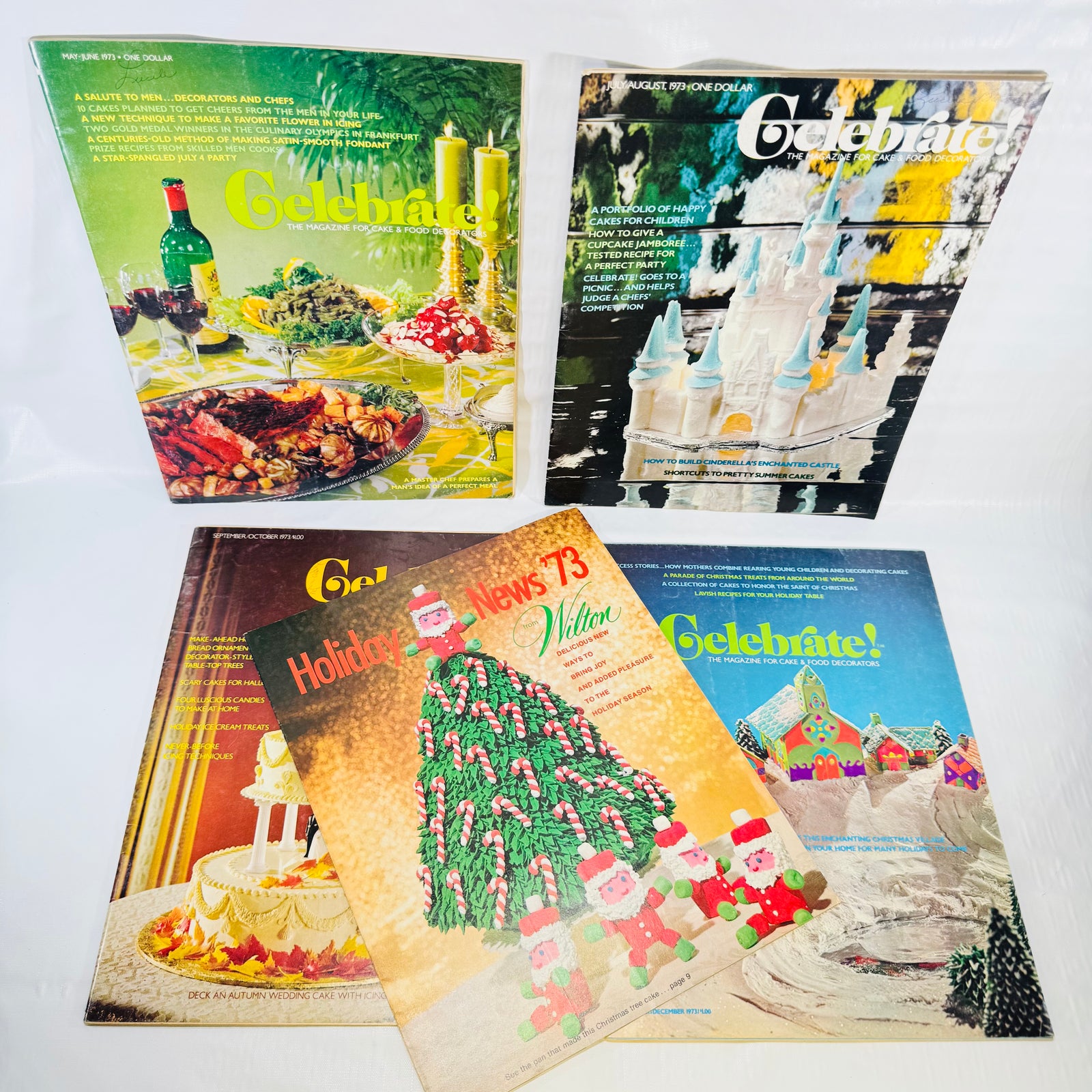 Wilton Celebrate! Magazine 1973 Lot of 5 Cake Decorating Holiday Issues