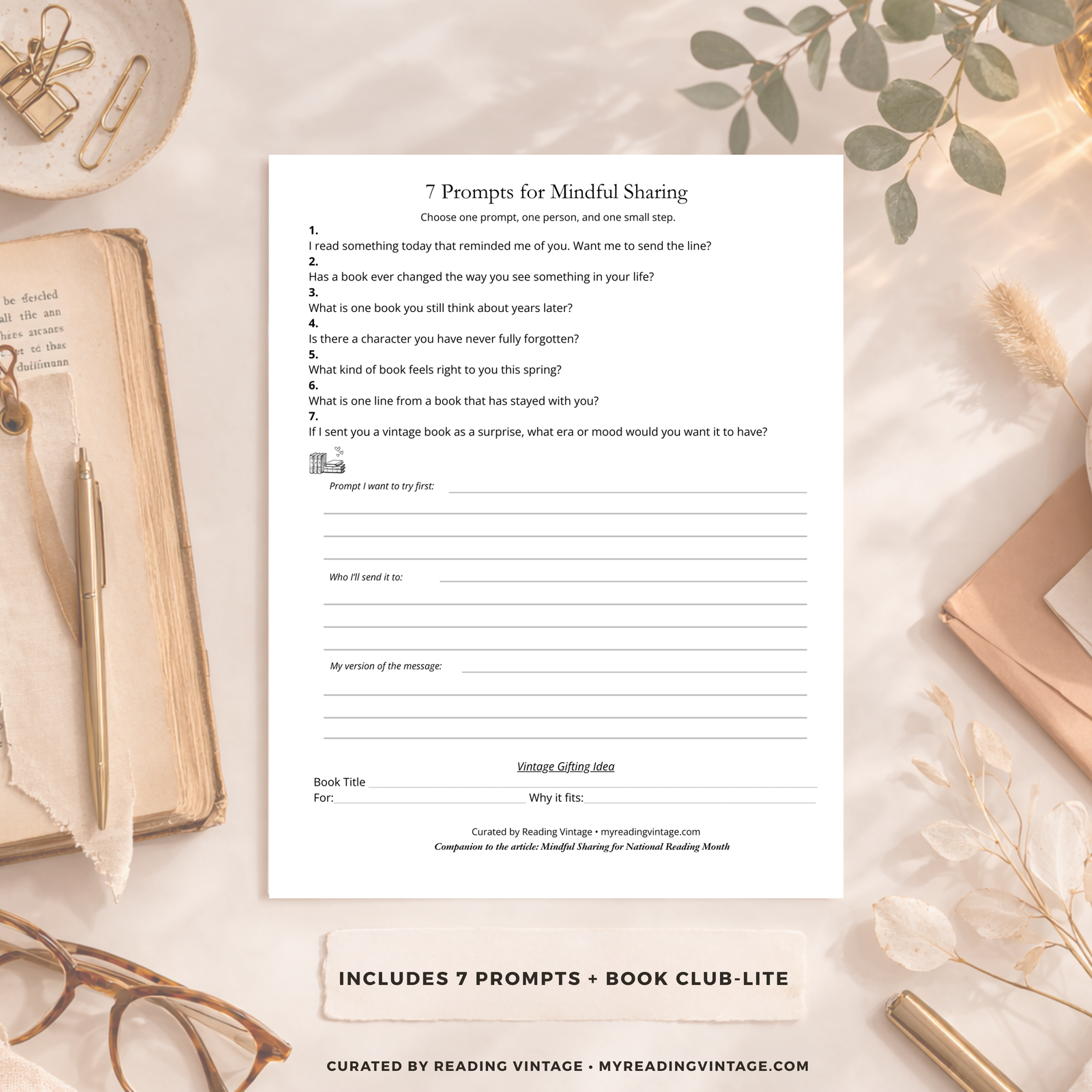 Mindful Book Sharing Through Reading Printable PDF