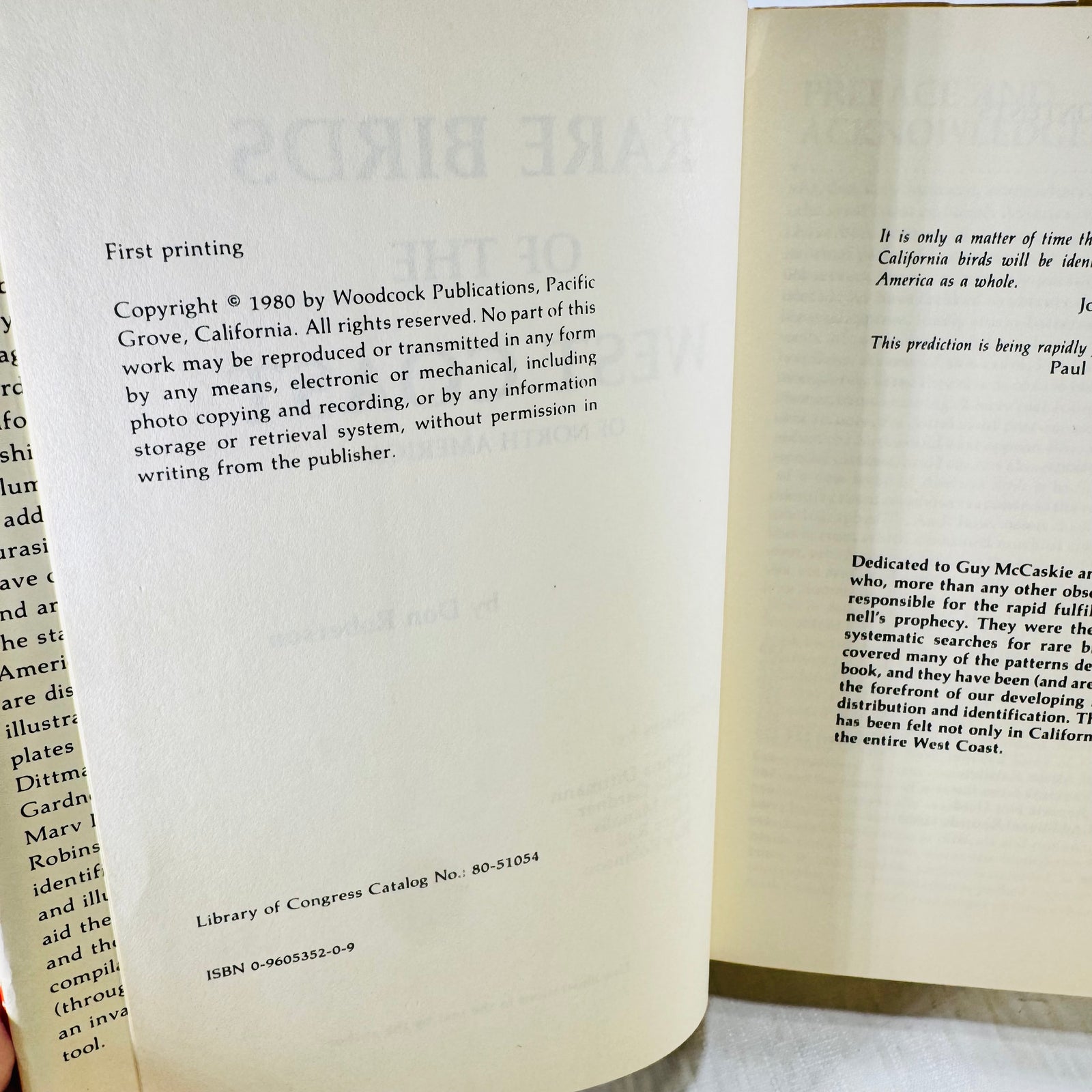 1980 copyright, first printing statement, and ISBN