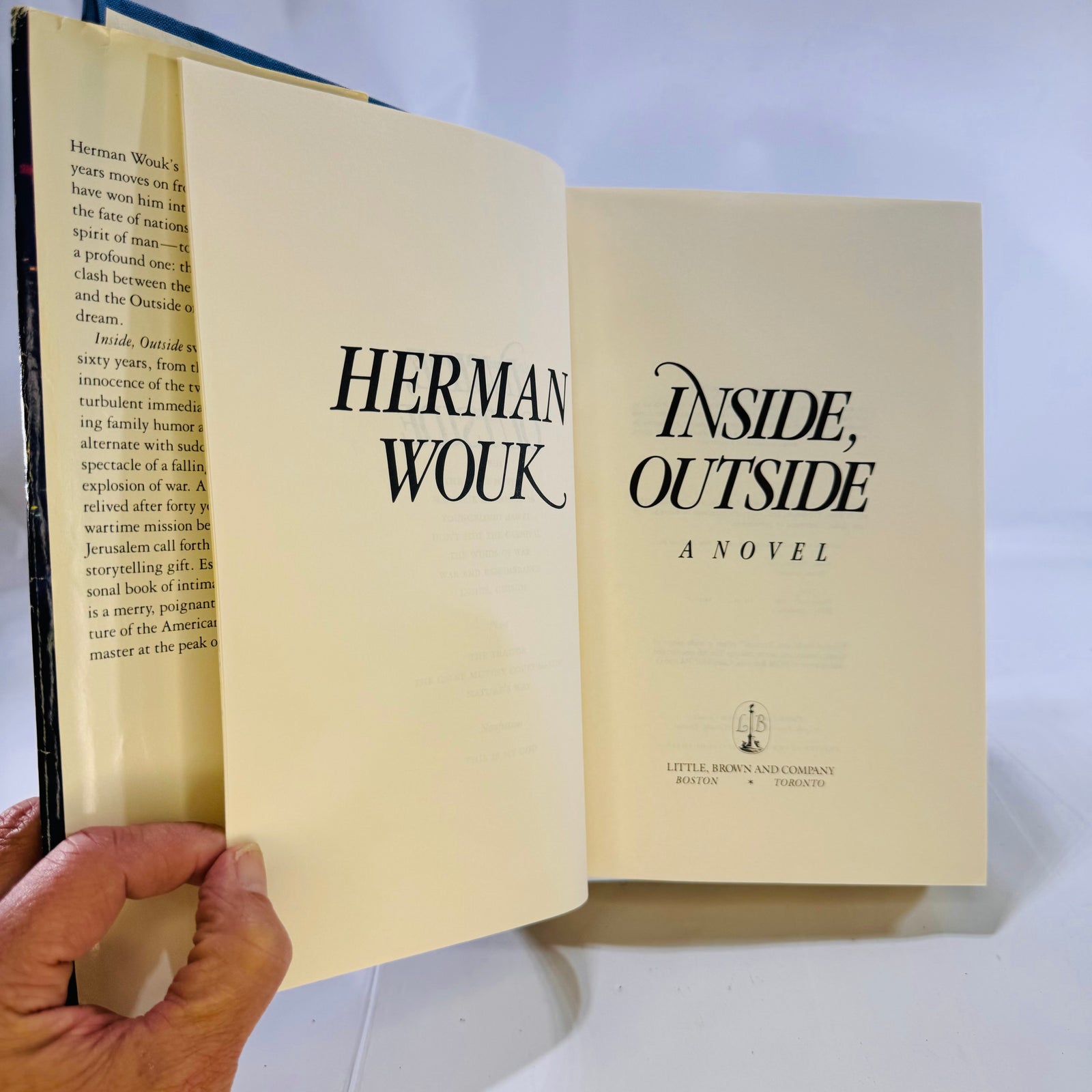 Inside Out by Herman Wouk 1985 Little Brown and Company