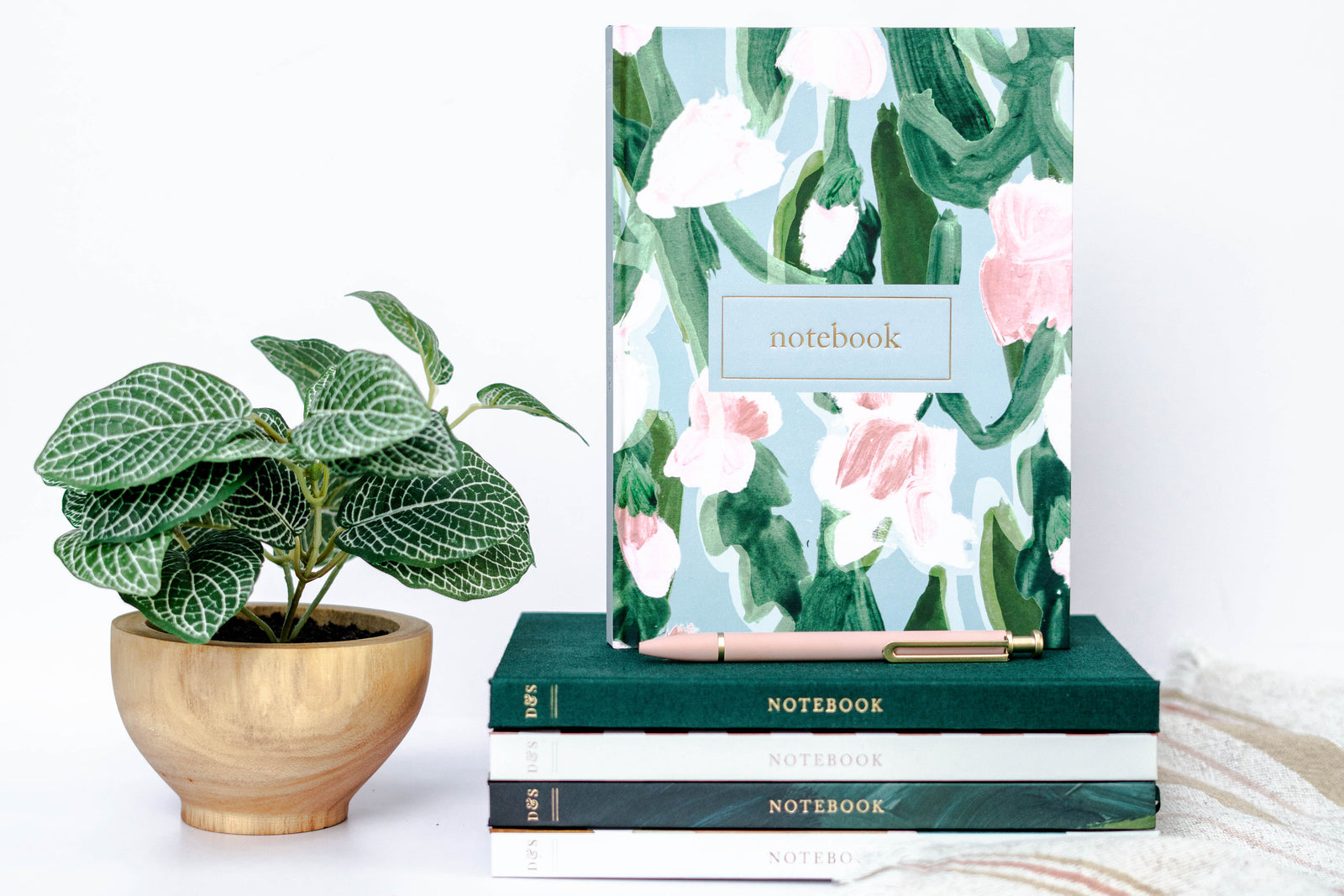 Blank Lined Journal: Emerald Garden Party Checkers June Watercolors Desert Sand| Vintage-Inspired Notebook