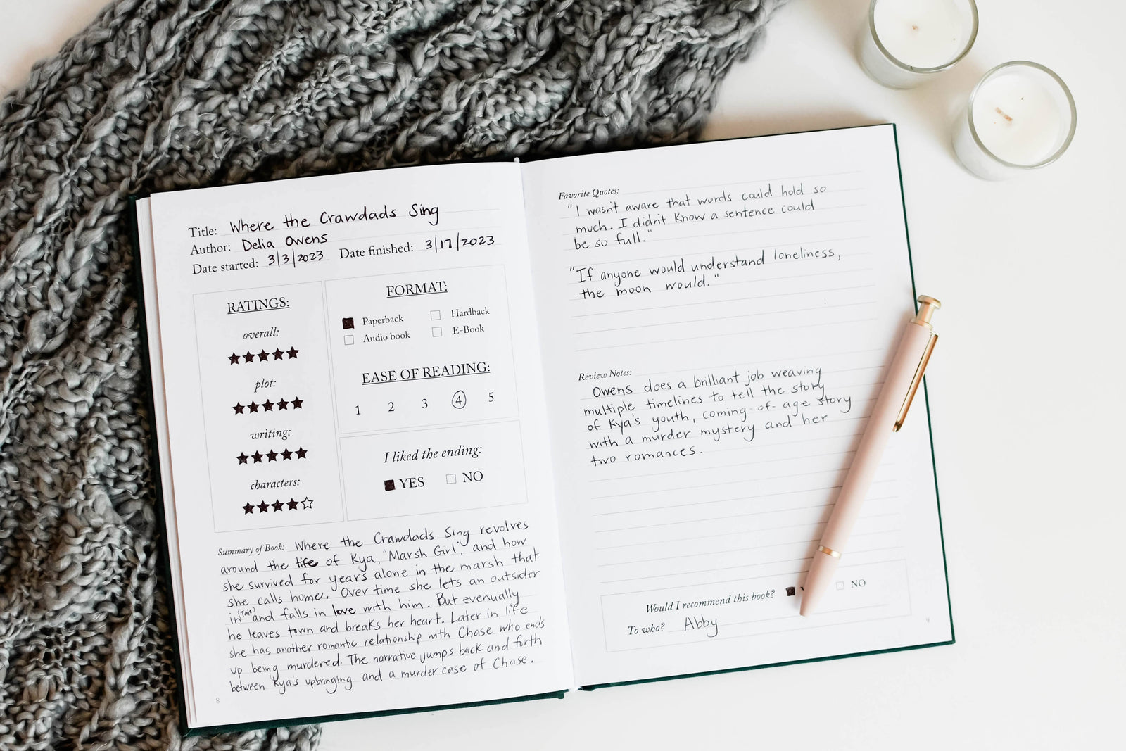 Reading Journal | Vintage-Inspired Book Tracker for Readers