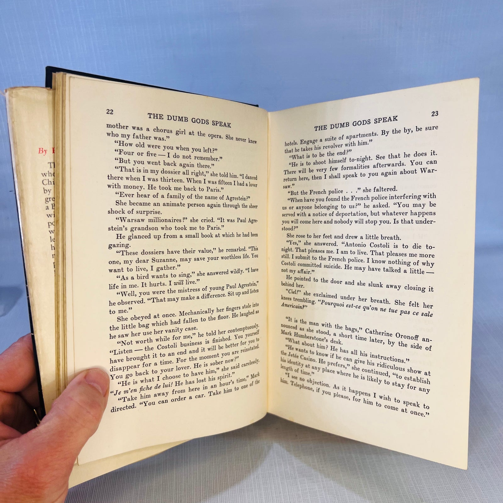 The Dumb Gods Speak by E. Phillips Oppenheim 1937 Little Brown and Company