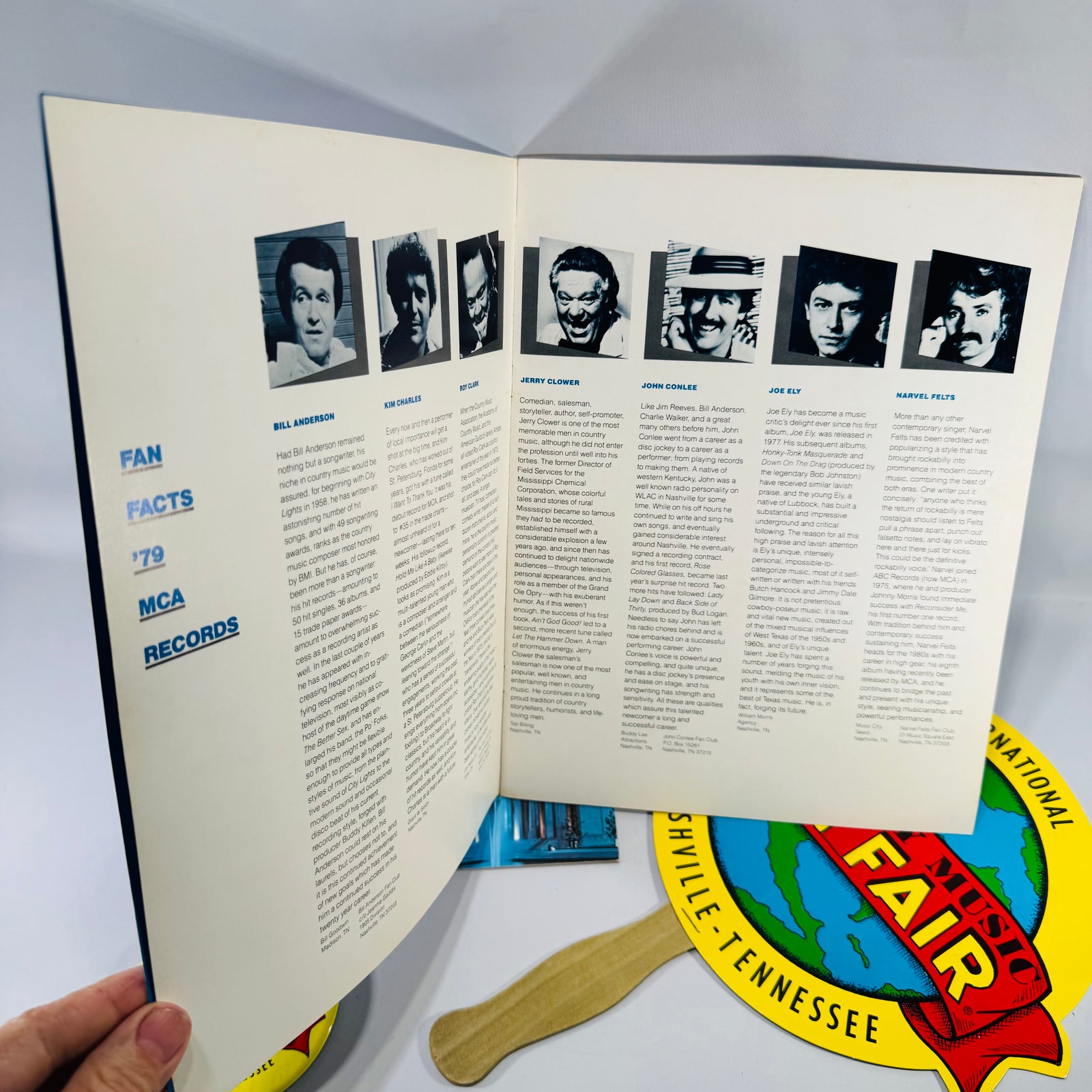 1979 Country Music Fan Fair Memorabilia Bundle MCA Records Fan Facts Booklet Nashville Souvenirs