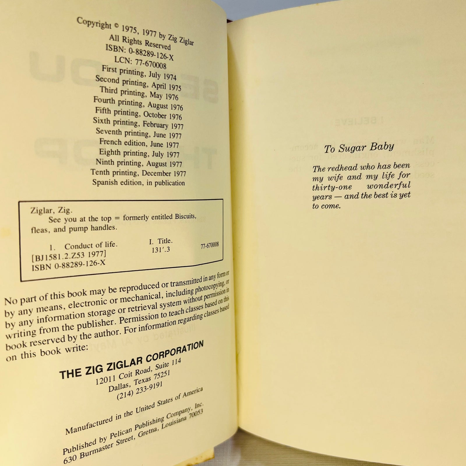 See You at the Top by Zig Ziglar 1977 Pelican Publishing Company Business Book