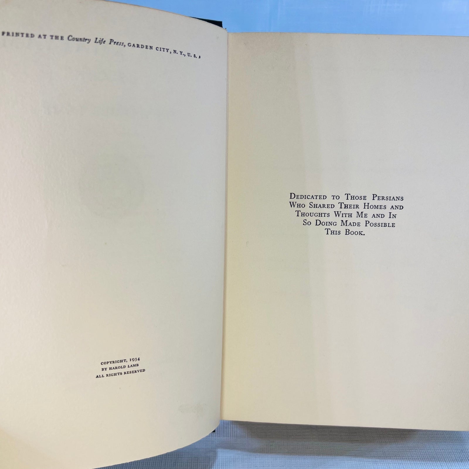 Omar Khayyam A Life by Harold Lamb 1934 Doubleday, Doran & Co, Inc