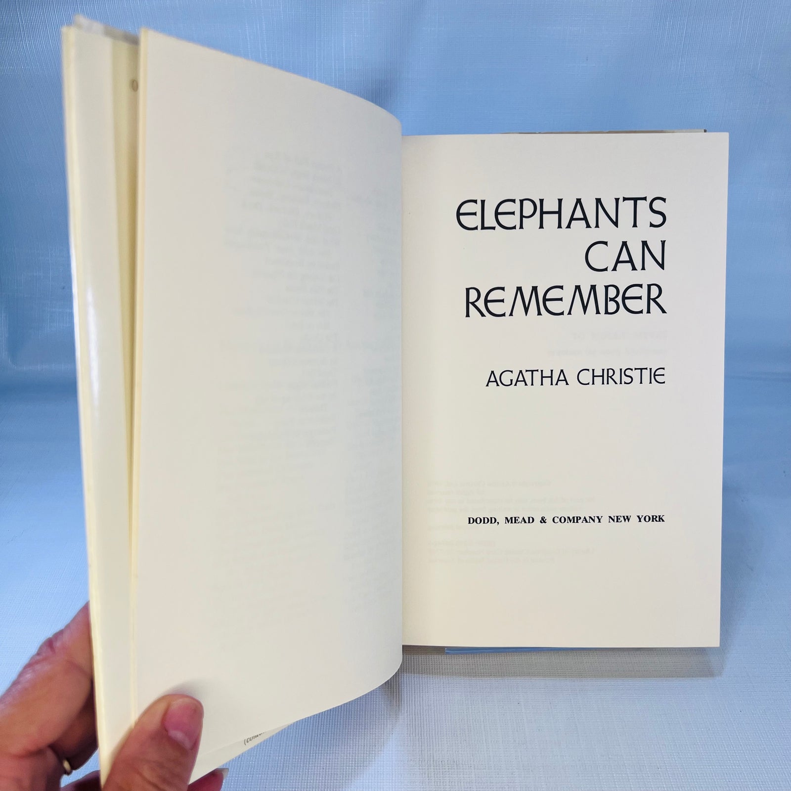 Agatha Christie Elephants Can Remember 1972 Dodd Mead & Company