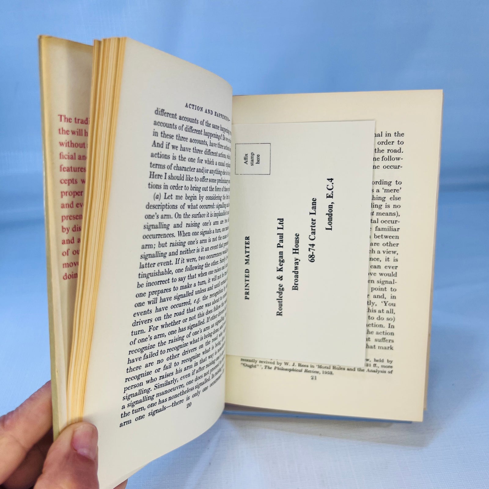 Free Action by A.I. Melden 1964 Part of the Studies in Philosophical Psychology Routledge & Kegan Paul