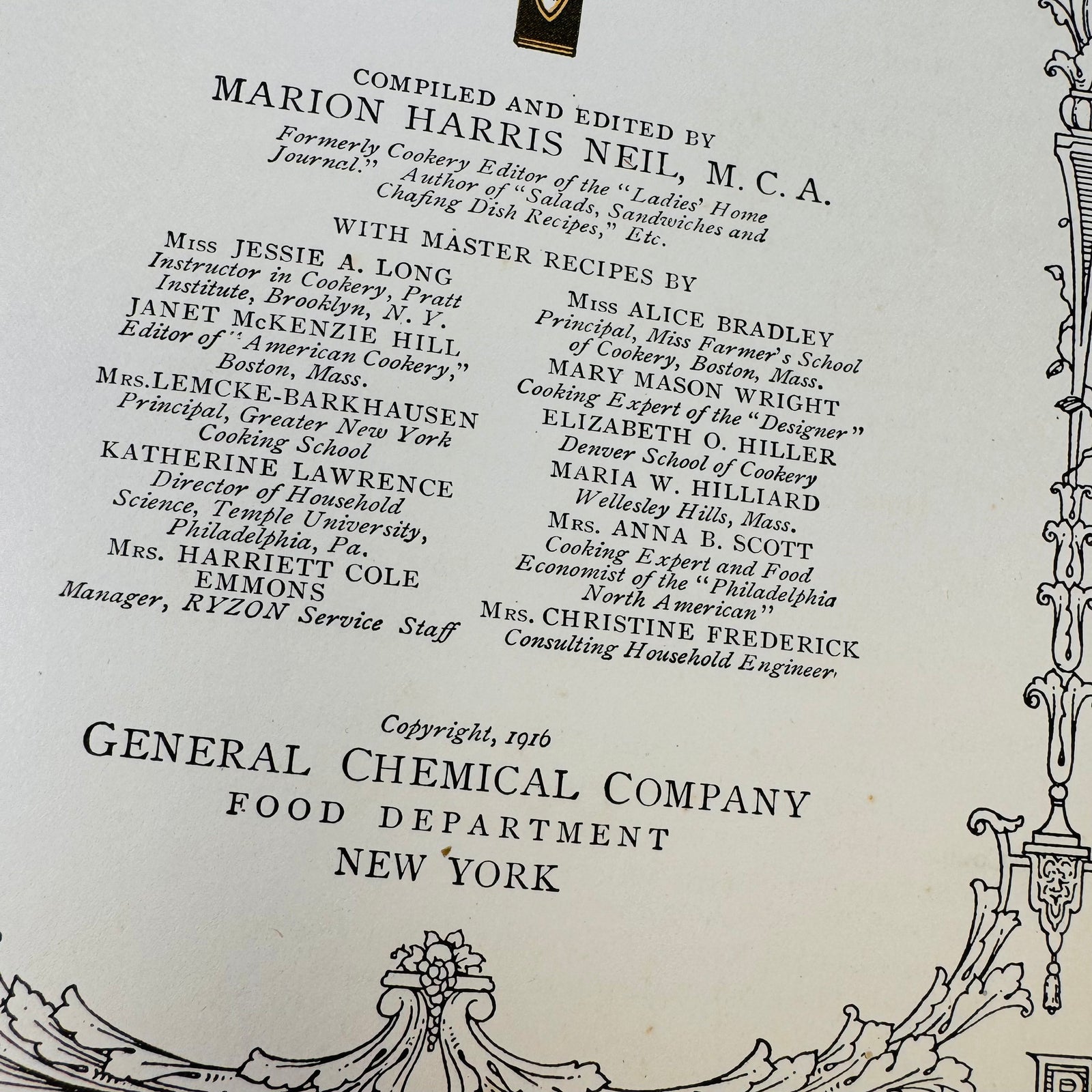 Ryzon Baking Book by Marion Harris Neil 1916 General Chemical Company