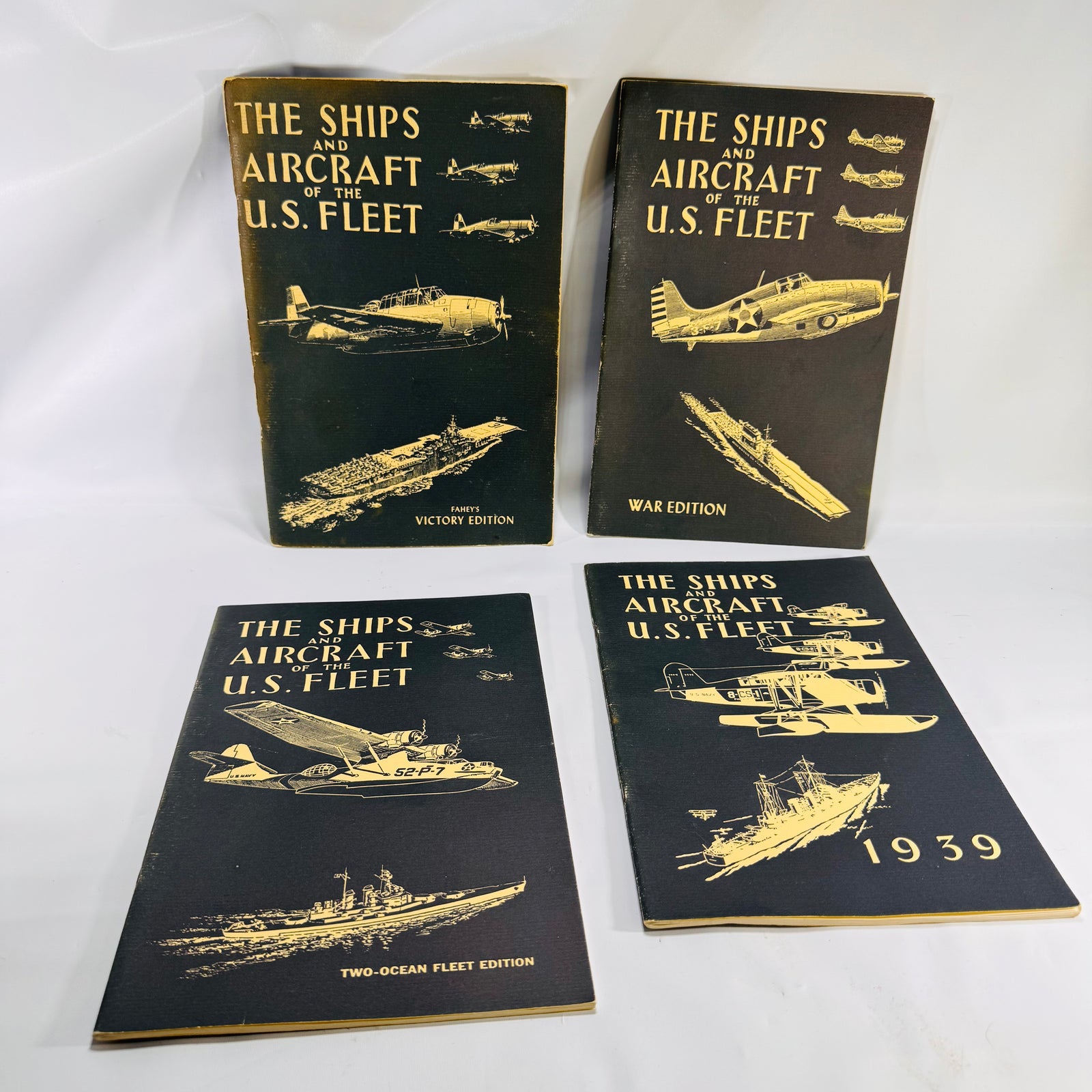 The Ships and Aircraft of the U.S. Fleet – Fahey’s Victory Edition AS FOUND 4-Book Box Set (1985, Naval Institute Press)