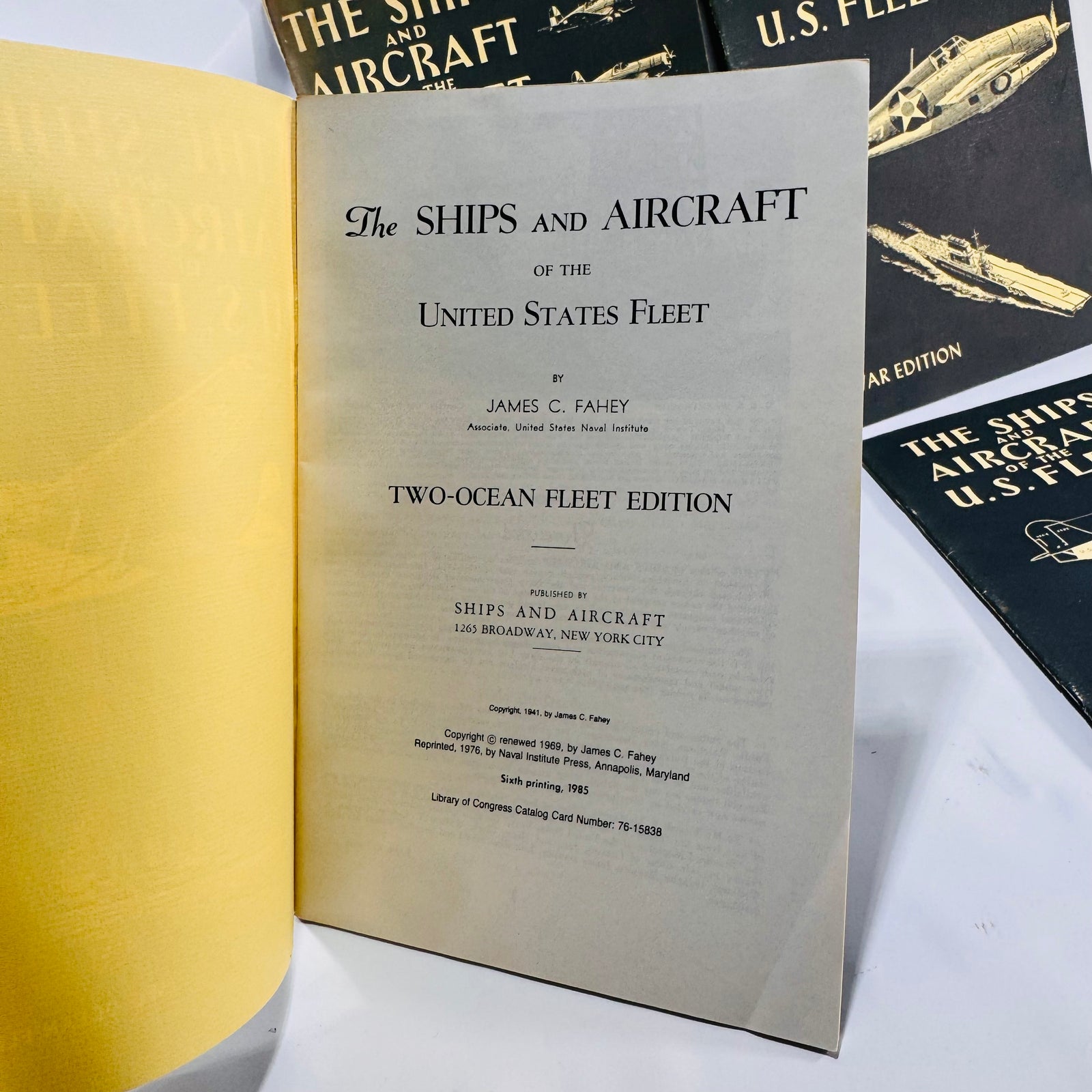 The Ships and Aircraft of the U.S. Fleet – Fahey’s Victory Edition AS FOUND 4-Book Box Set (1985, Naval Institute Press)