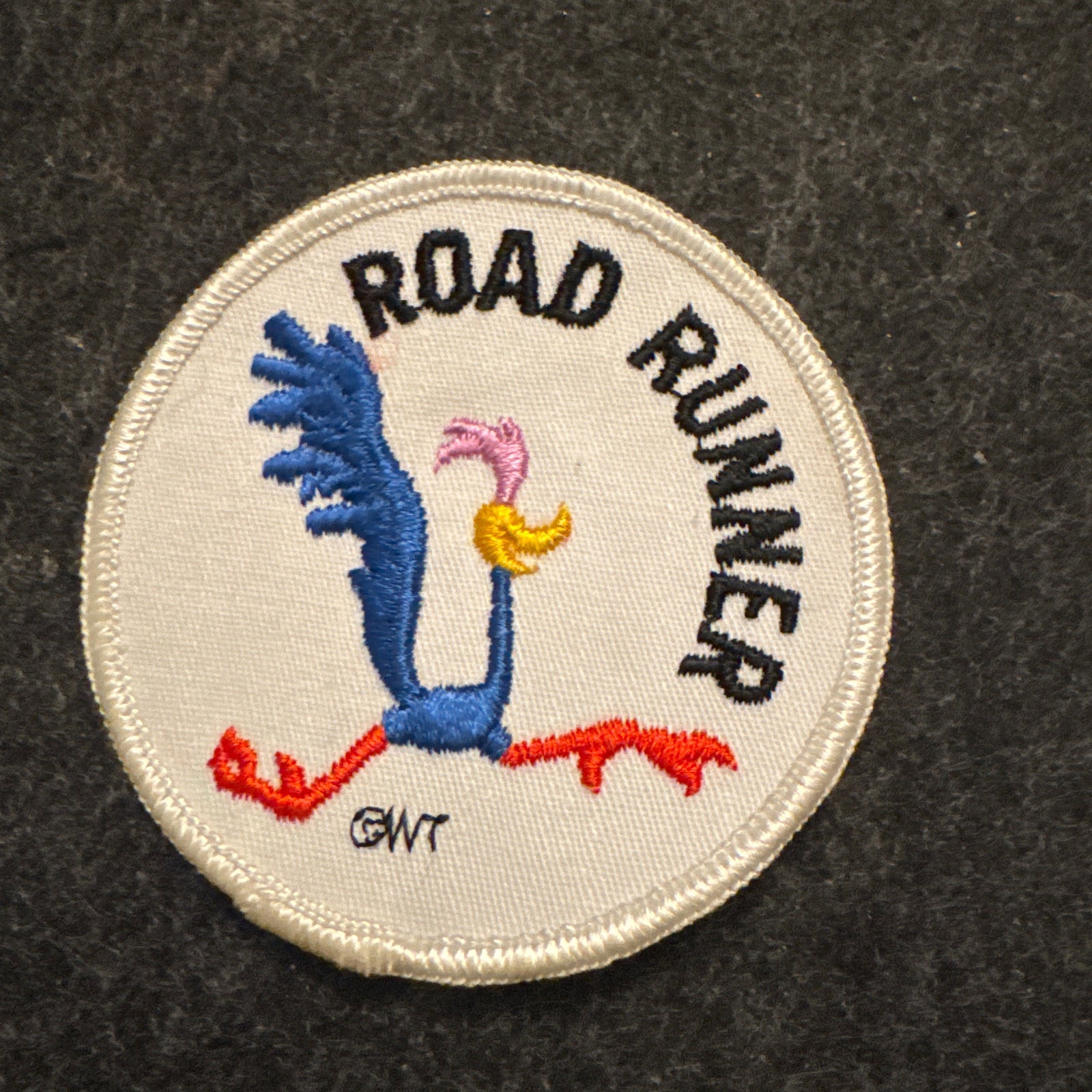 Vintage Road Runner Embroidered Patch – Round 2.5” 80s Sew-On Cartoon Bird Badge