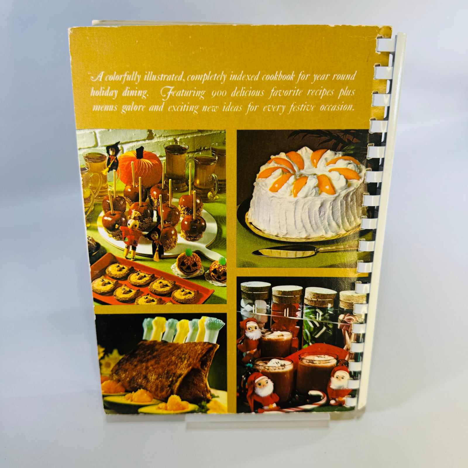 The Beta Sigma Phi International Holiday Cookbook, Vintage Spiral Bound, 900 Recipes with Color Illustrations and Festive Menus