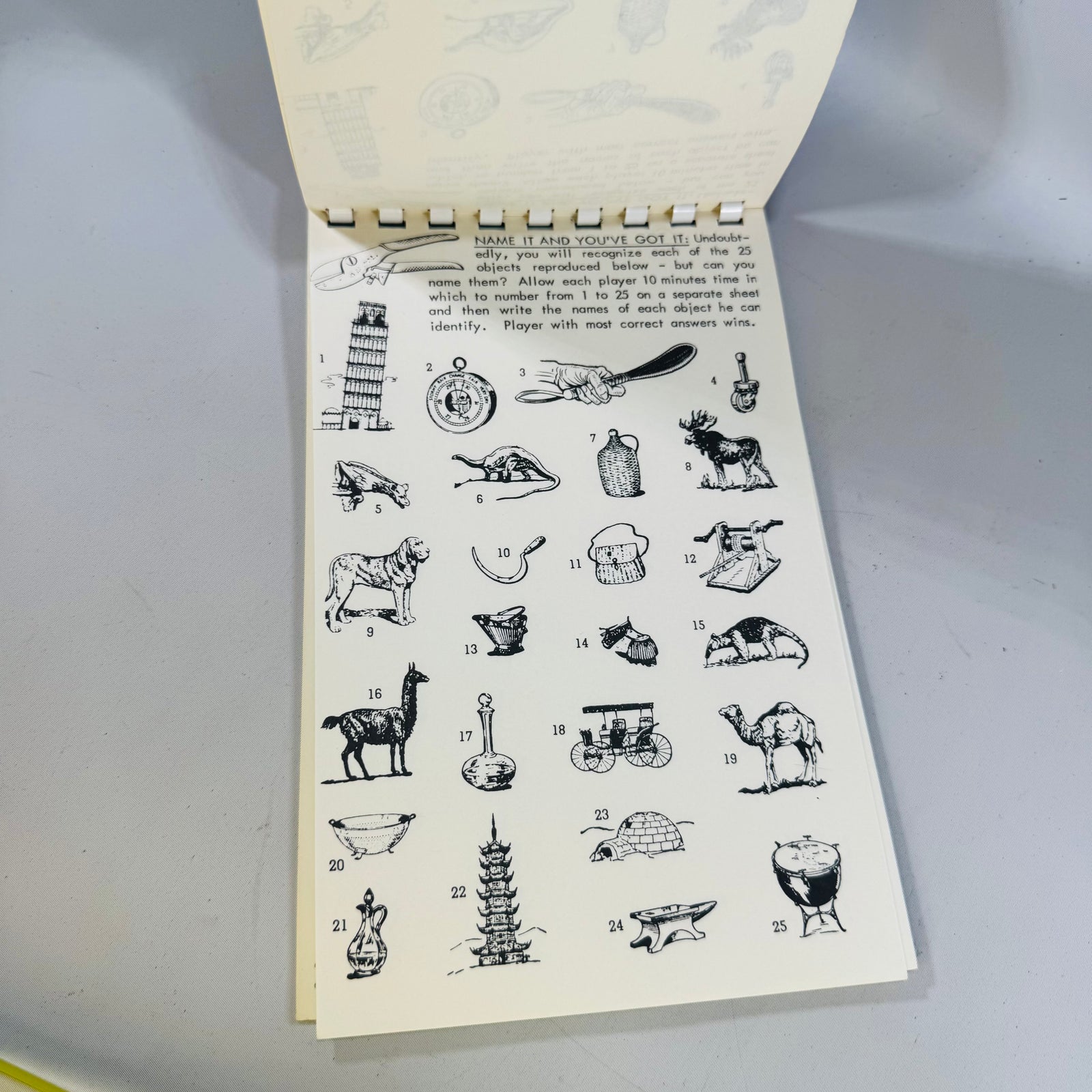 Vintage Party Game Book To the Aid of Your Party 1957 Leister Game Co Spiral Booklet