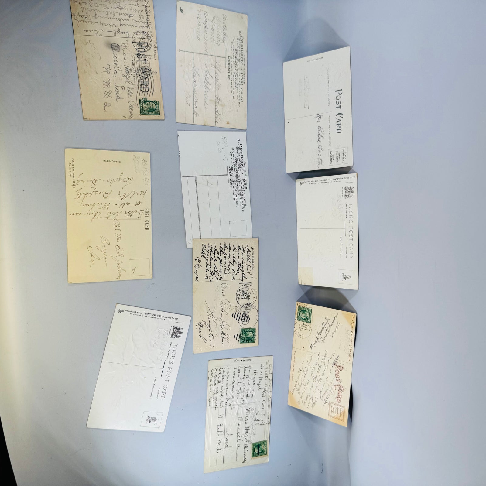 Vintage Floral Postcard Lot 9 Antique Greeting Cards Mailed Unused Embossed Paper Ephemera Bundle