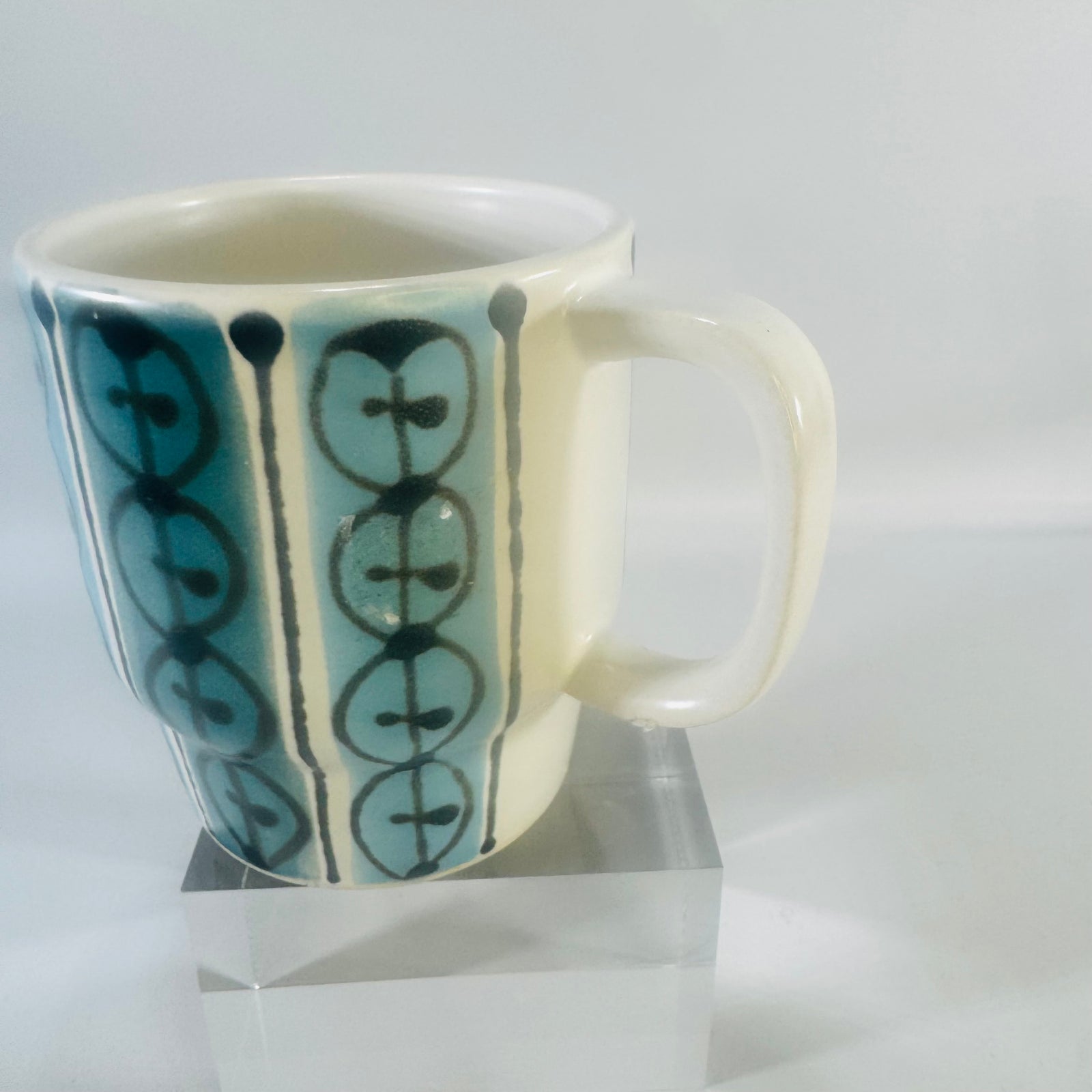Vintage Napcoware Ceramic Mug C-7463 Blue Green Mid Century Abstract Coffee Cup