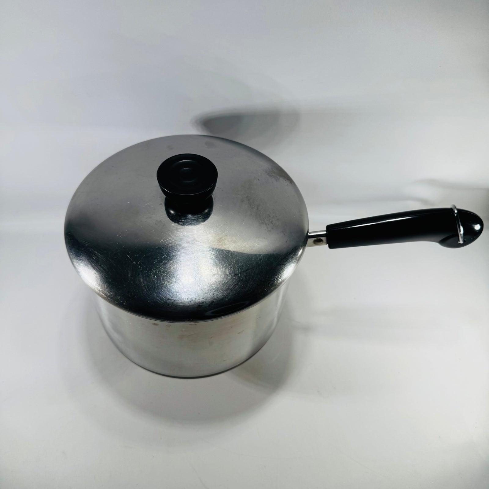 Vintage Revere Ware 3 Quart Saucepan with Lid Copper Bottom 1801 Clinton Illinois USA 94I