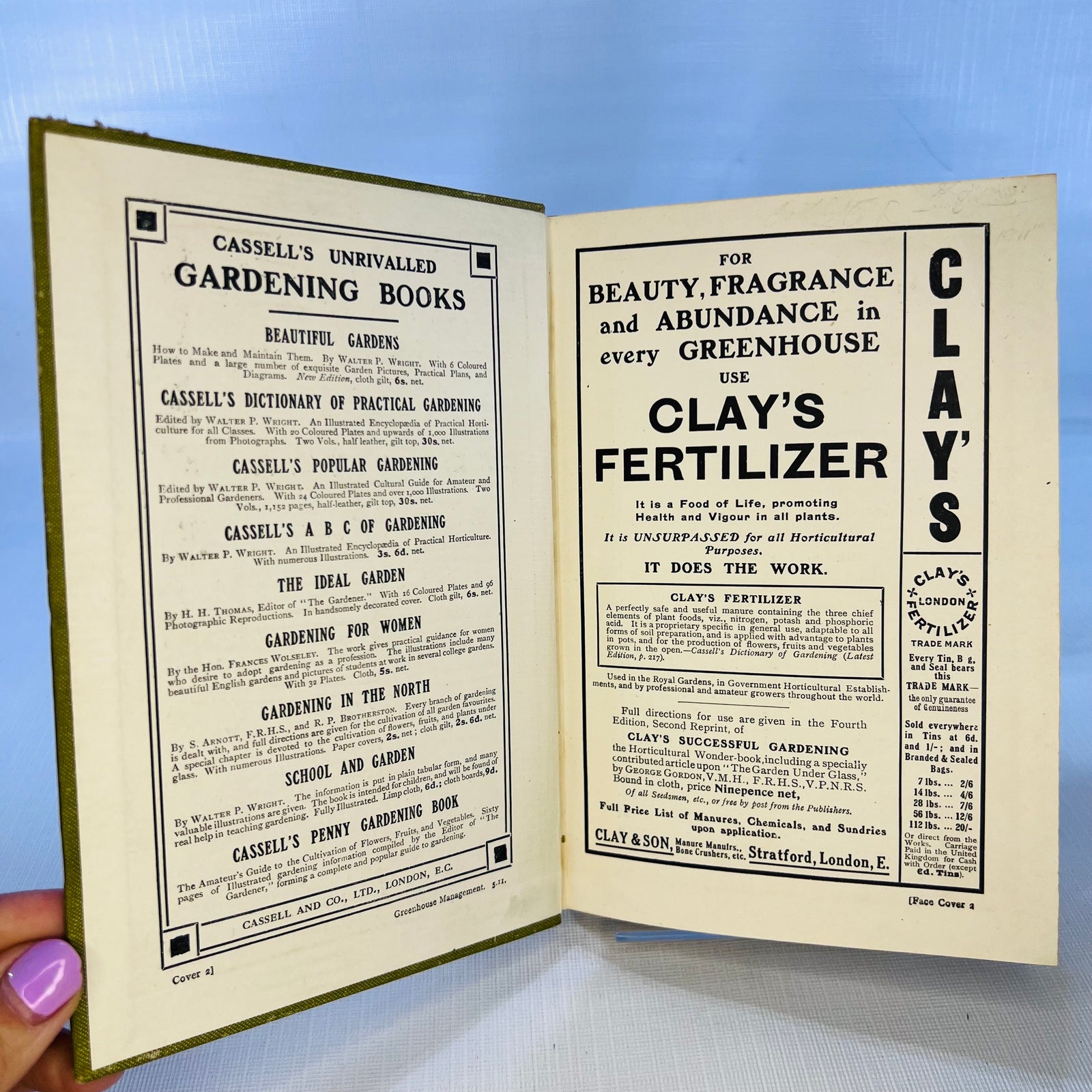 Pictorial Greenhouse Management by Walter P. Wright 1911 Cassell and Company Ltd.