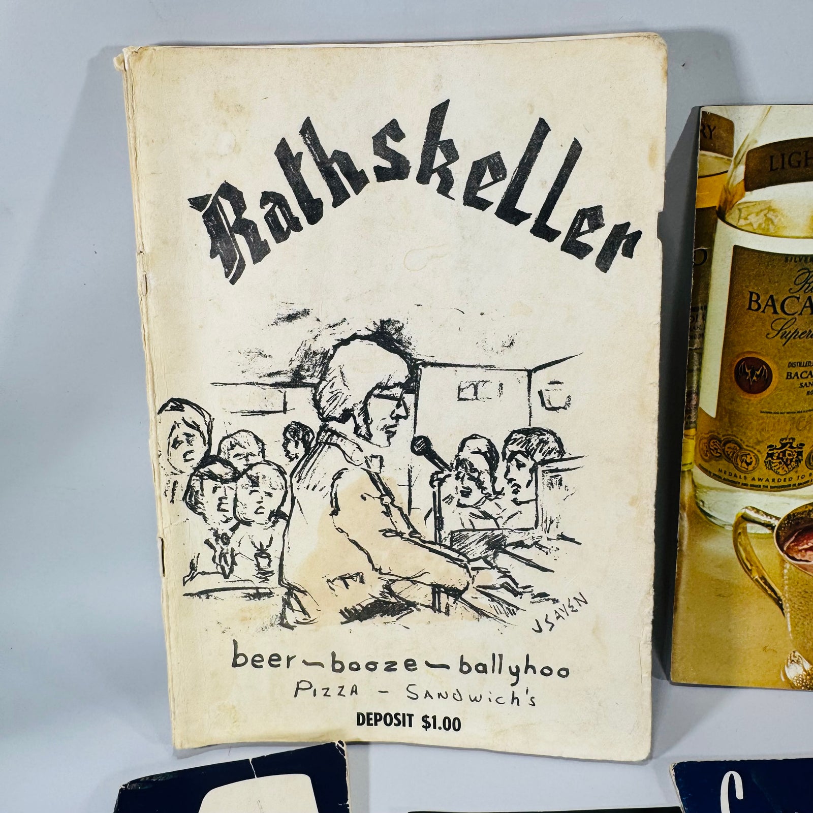 Vintage Cocktail Booklet Bundle+ Rathskeller Bar Song Book (Bacardi • Schenley • American Distilling • Hiram Walker • Galliano | 1950s Ephemera)