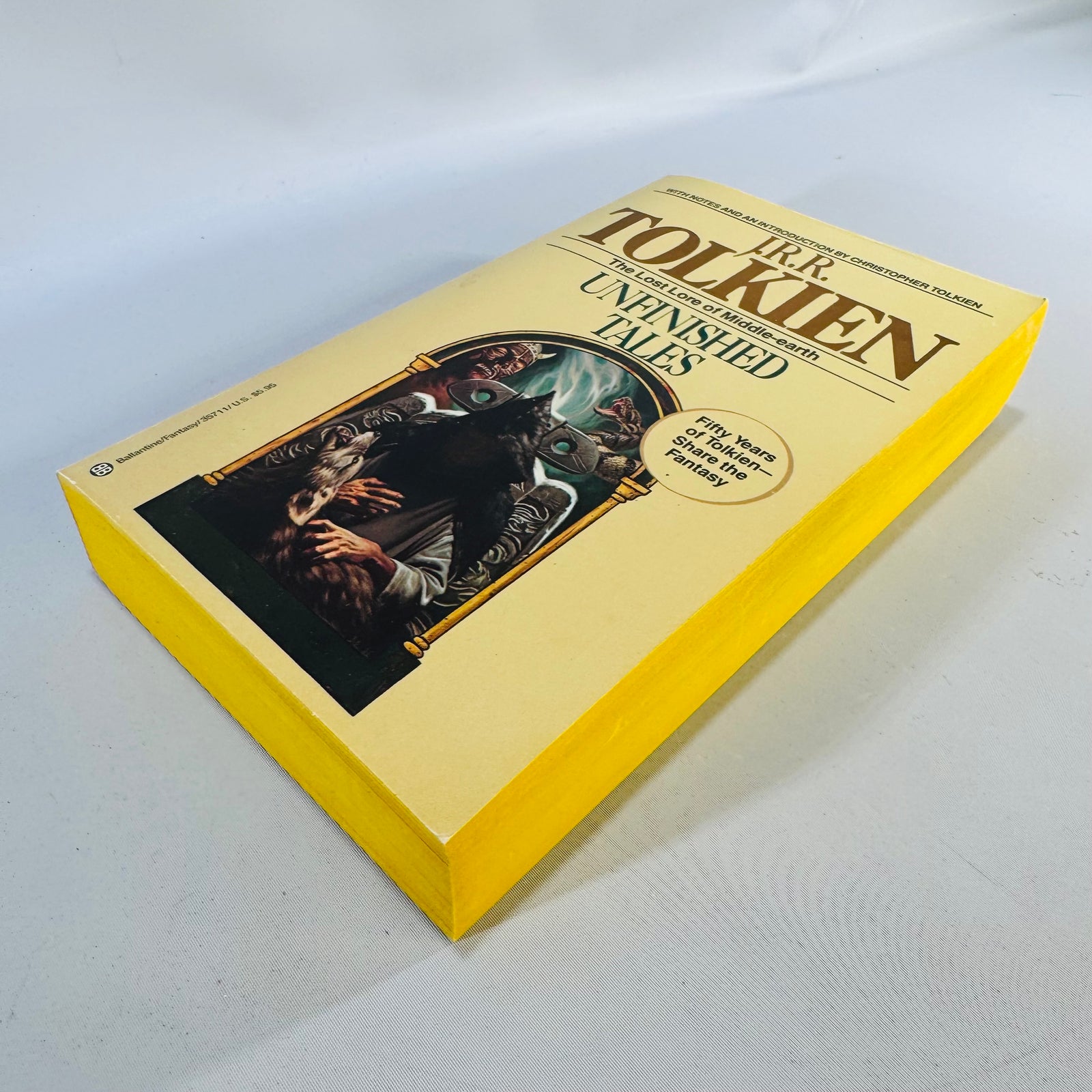 Unfinished Tales J.R.R. Tolkien 1988 Ballantine Paperback Yellow Cover Middle-earth Lore
