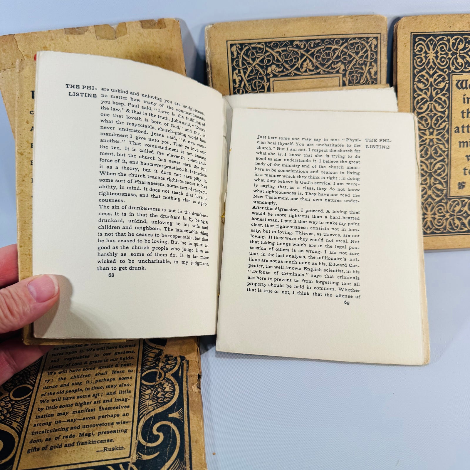 Antique Roycroft Little Magazine Bundle — The Philistine A Periodical of Protest (1899–1902) — Elbert Hubbard | 5 Issue Lot, Literary Satire & Social Commentary