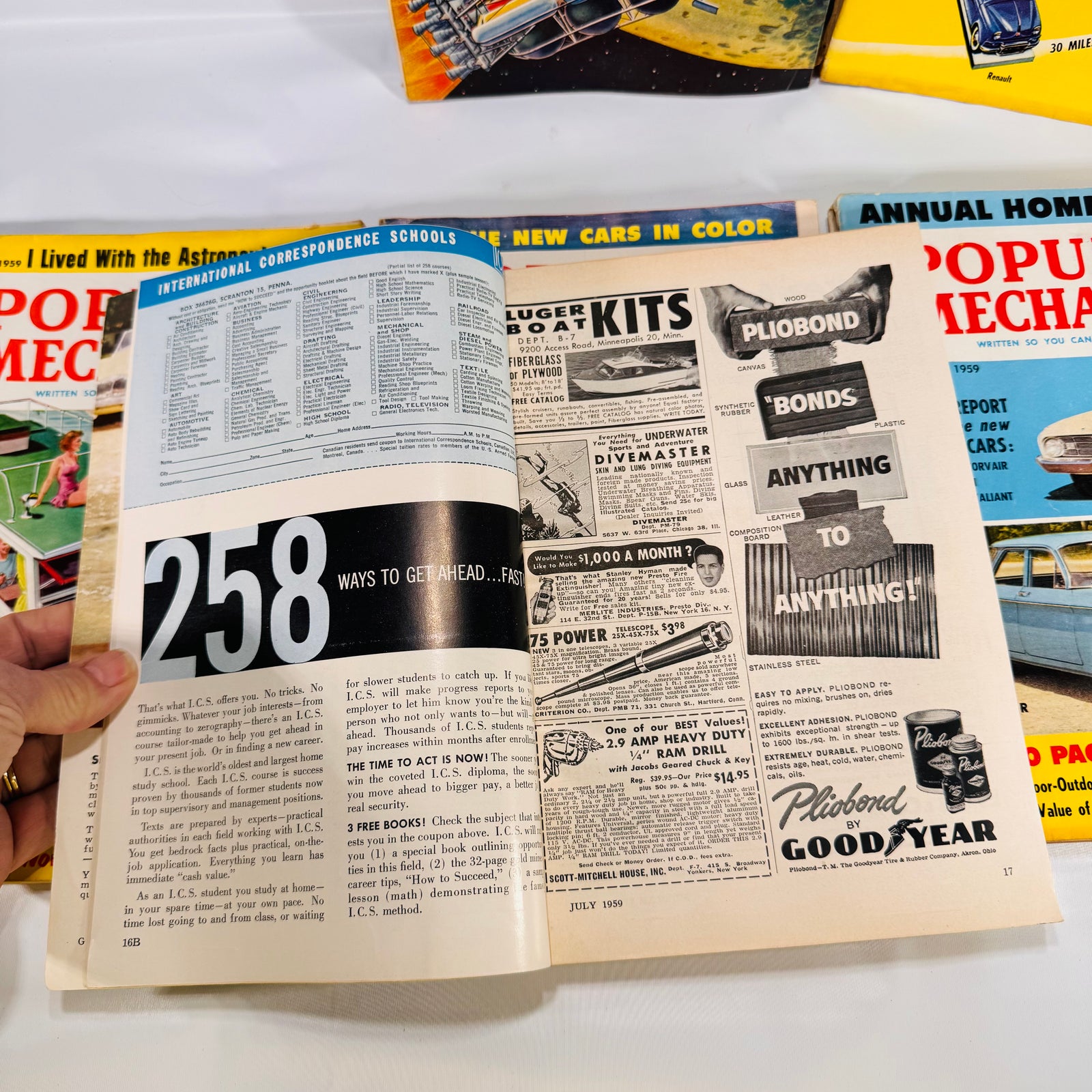 Popular Mechanics Magazine Run – July to December 1959 (6 Consecutive Issues)