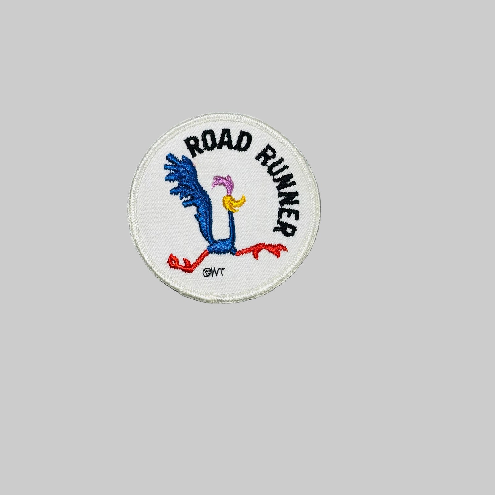 Vintage Road Runner Embroidered Patch – Round 2.5” 80s Sew-On Cartoon Bird Badge