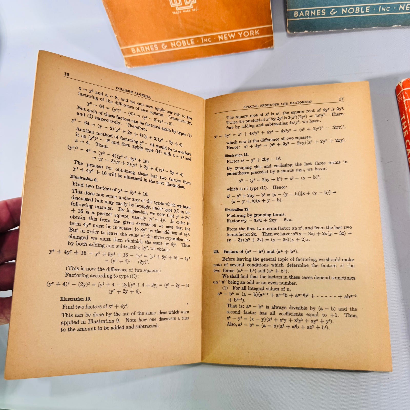 1940s Mathematics Textbook Bundle 5 Barnes & Noble College Outline Series Books Algebra Calculus Geometry Trigonometry