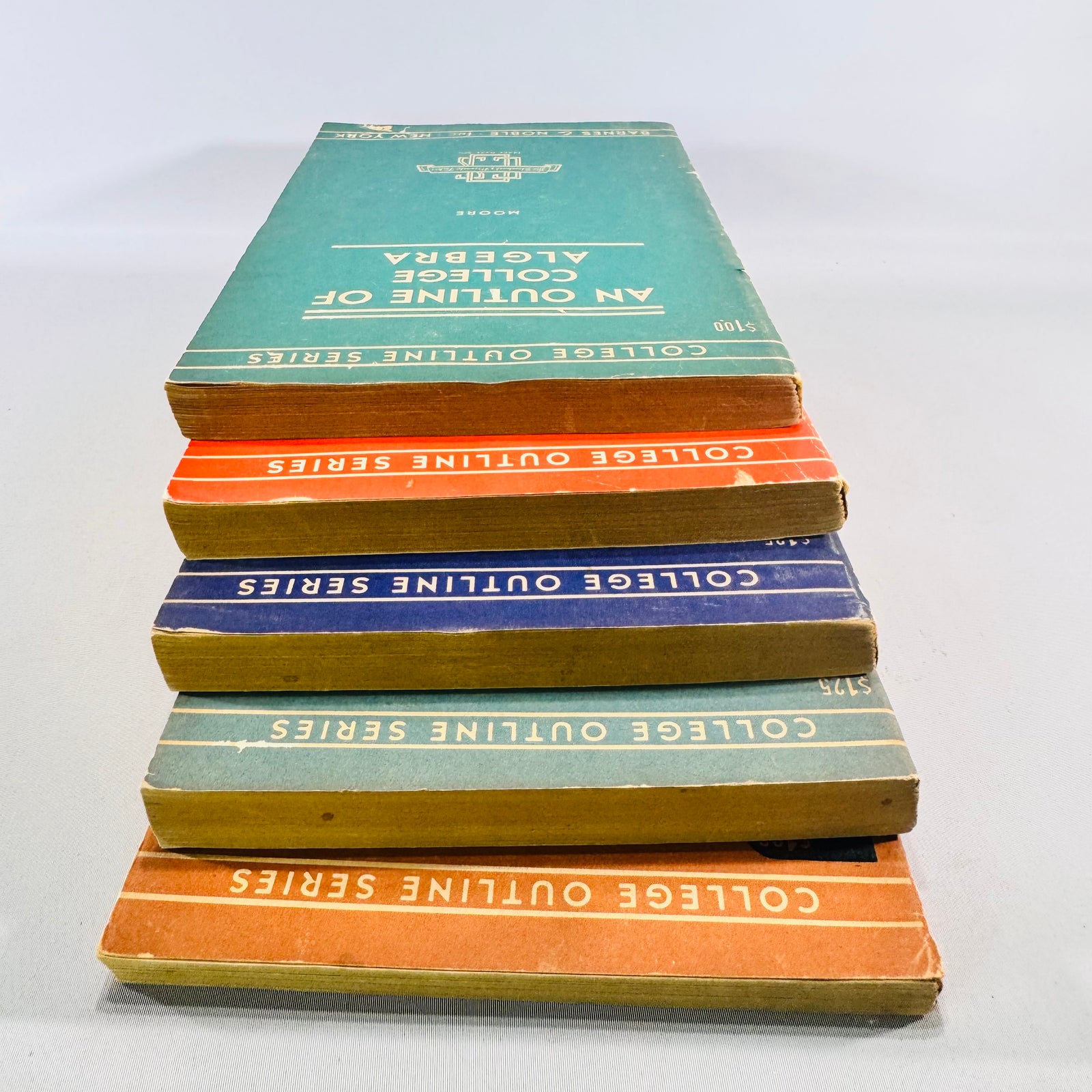 1940s Mathematics Textbook Bundle 5 Barnes & Noble College Outline Series Books Algebra Calculus Geometry Trigonometry