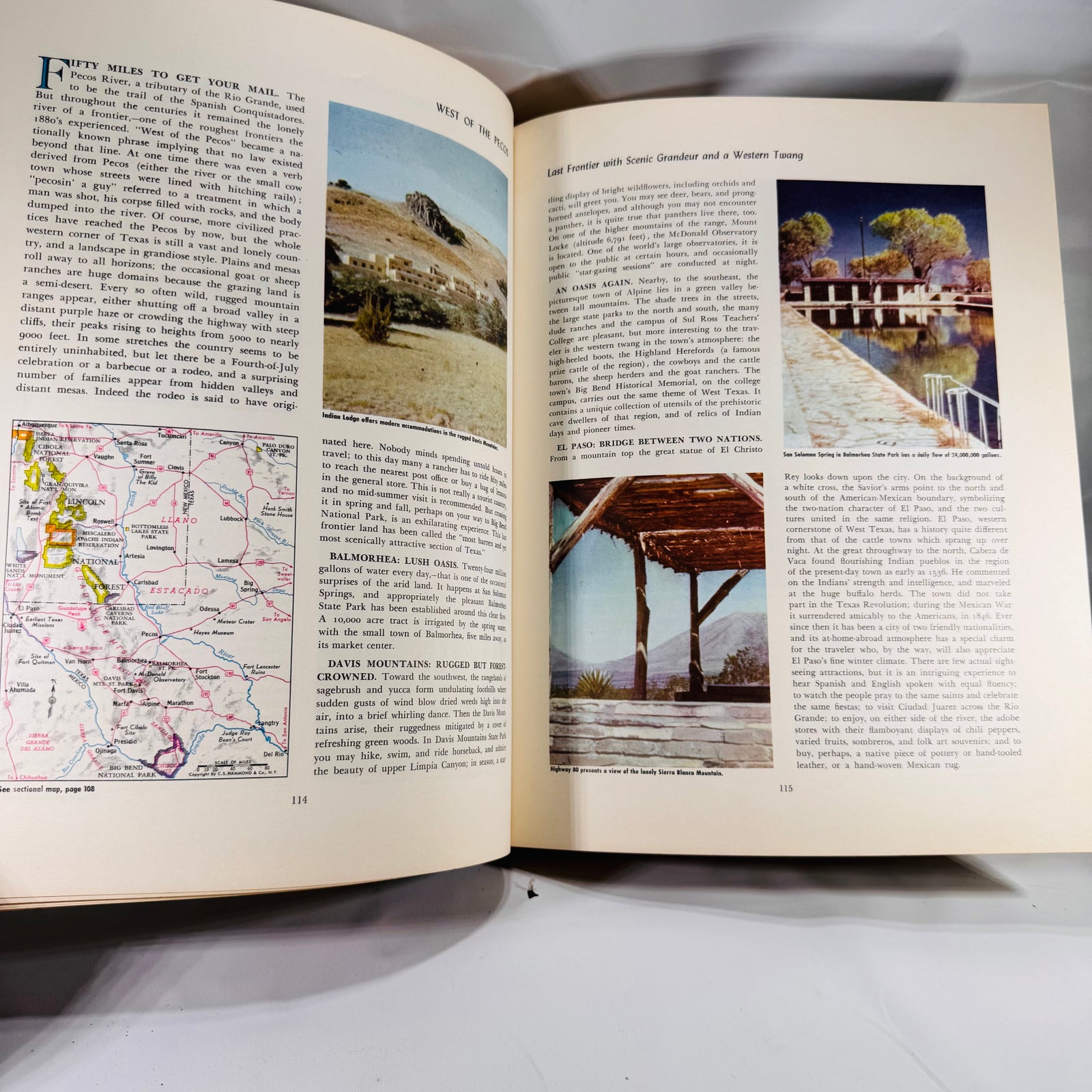 Hammond’s Travel Encyclopedia of America – Classics Edition (1957) Large Vintage Atlas