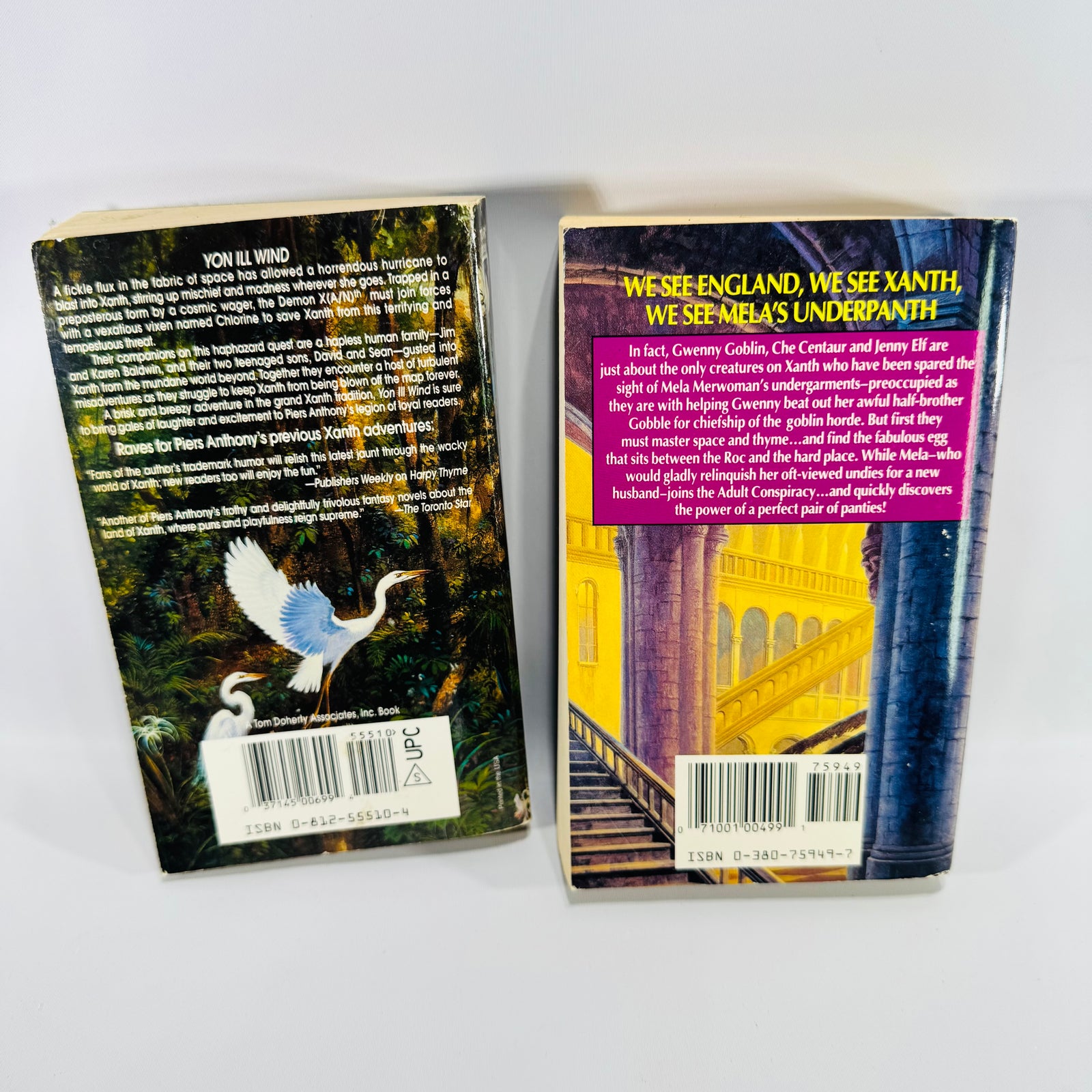 Piers Anthony Xanth Book Bundle Yon Ill Wind & The Color of Her Panties Paperbacks