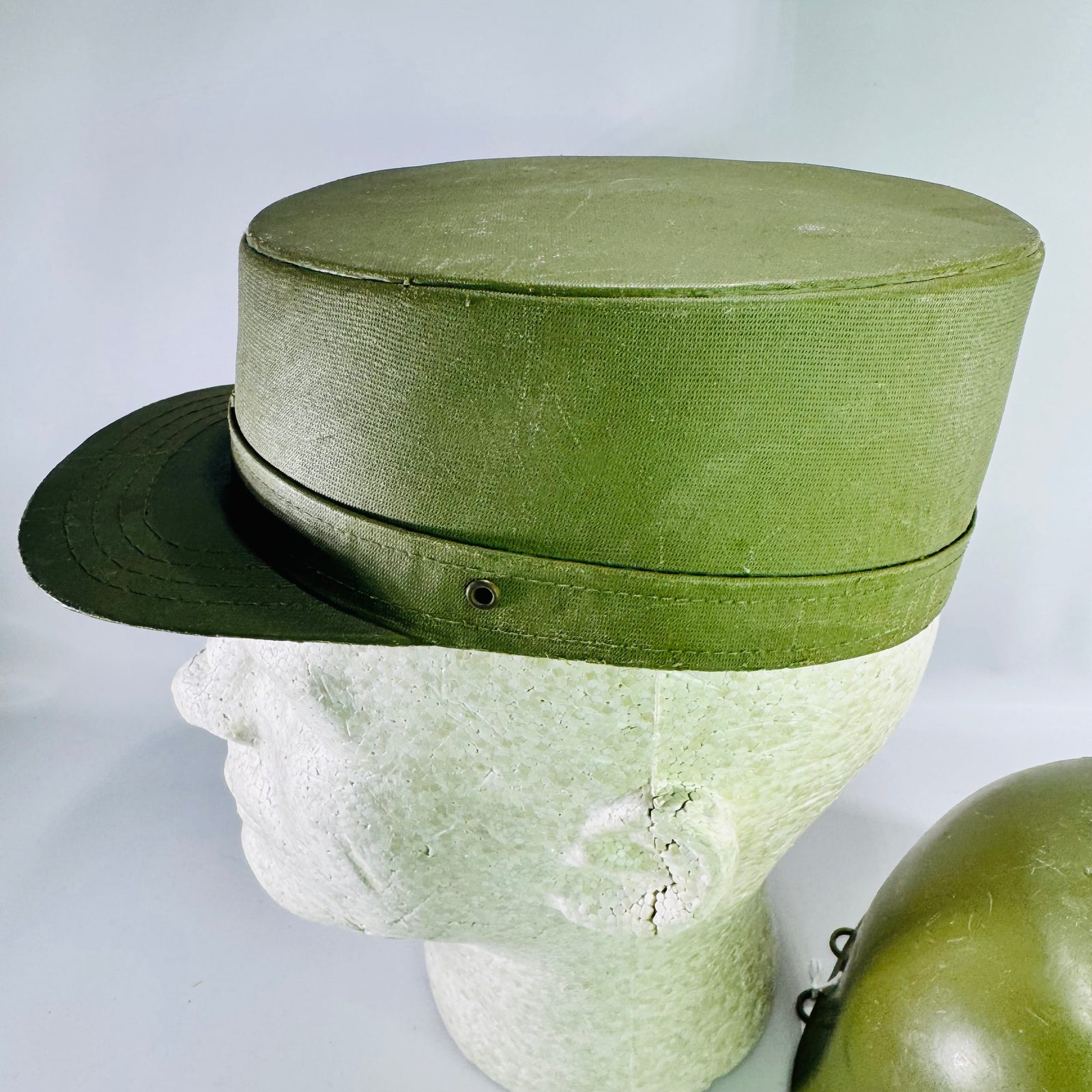 Cold War U.S. Army Aggressor Training Hat & Helmet Liner Set OPFOR Military Display Gear 1950s–1970s