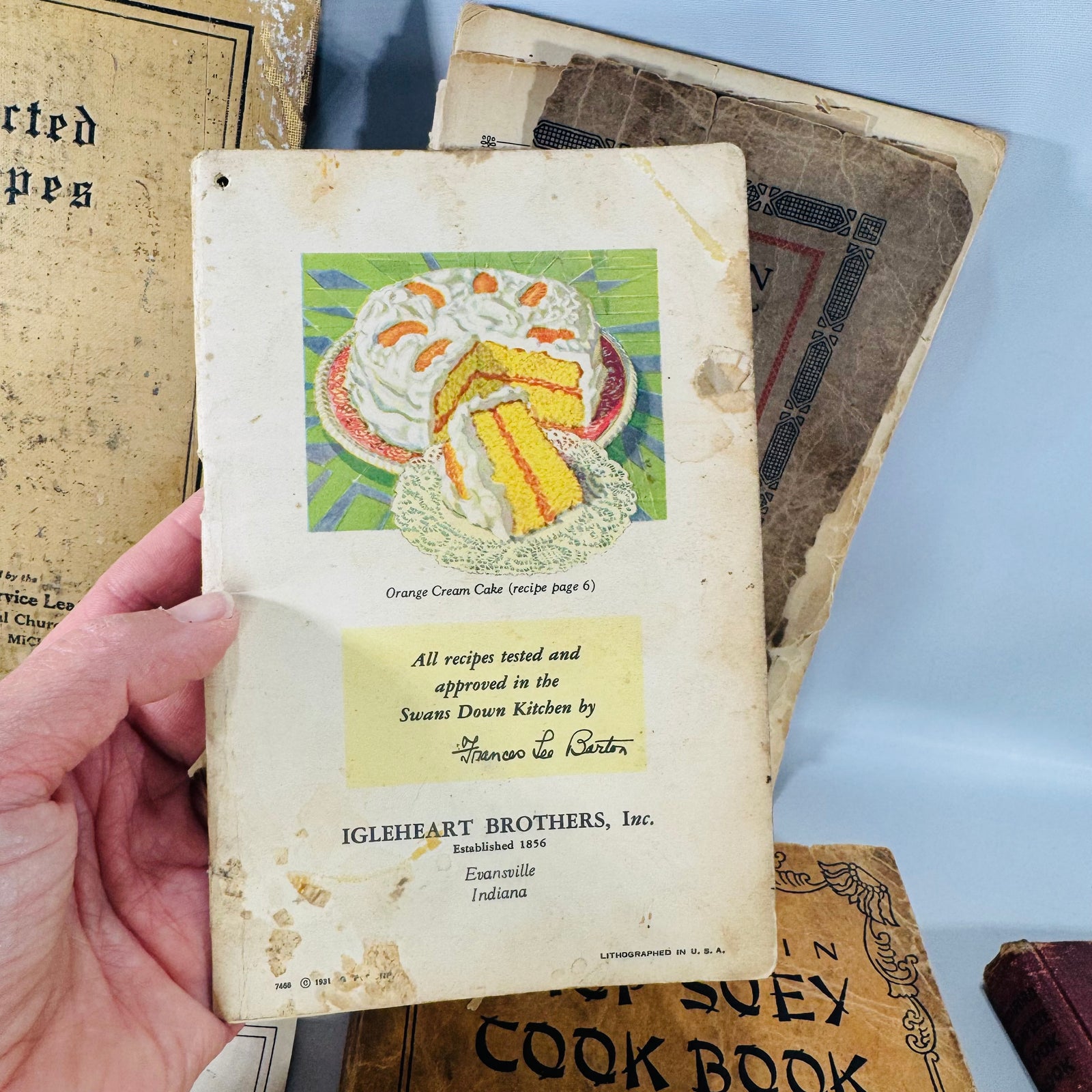 Vintage Cookbooks Bundle — Community + Brand Recipe Books (1925–1976) — Lutheran Club 1925 + Mandarin Chop Suey 1928 + Rumford 1939 | Ephemera Lot, Vintage Cookbooks