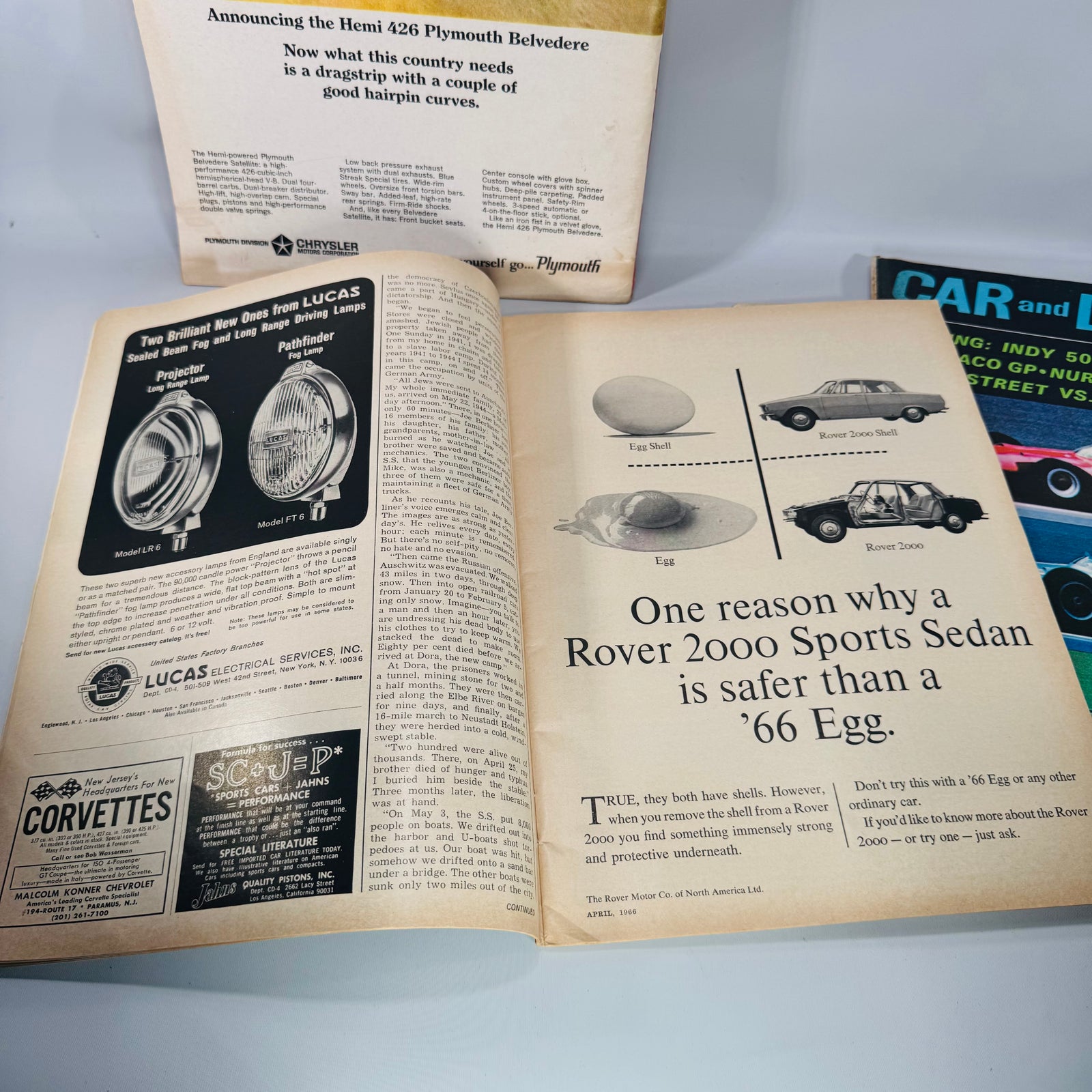 Vintage Car and Driver Magazine Bundle (4 Issues) — Aug 1963, Mar 1966, Apr 1966, Feb 1968 | Road Tests, Racing, Period Ads, Automotive Magazine