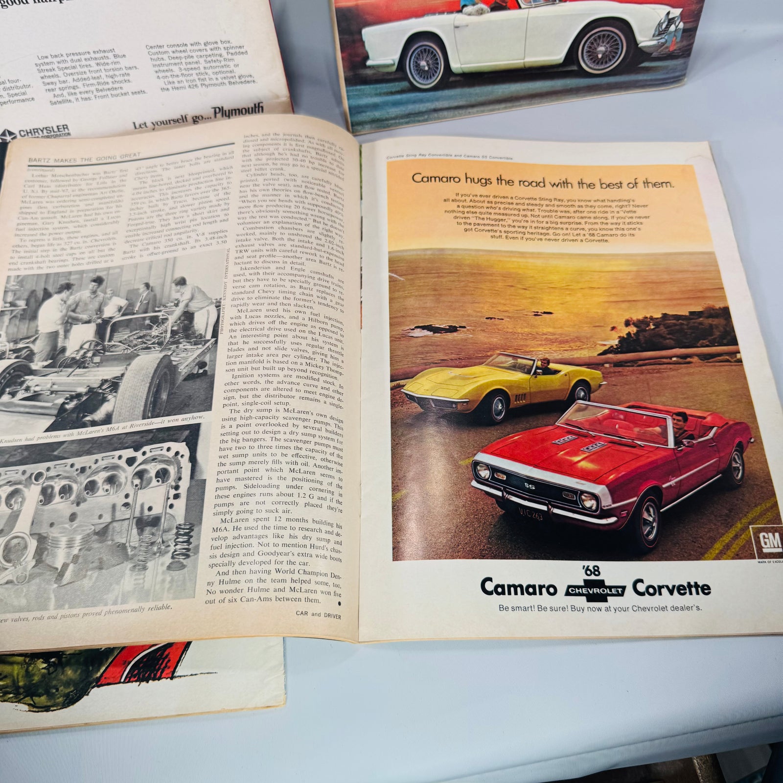 Vintage Car and Driver Magazine Bundle (4 Issues) — Aug 1963, Mar 1966, Apr 1966, Feb 1968 | Road Tests, Racing, Period Ads, Automotive Magazine