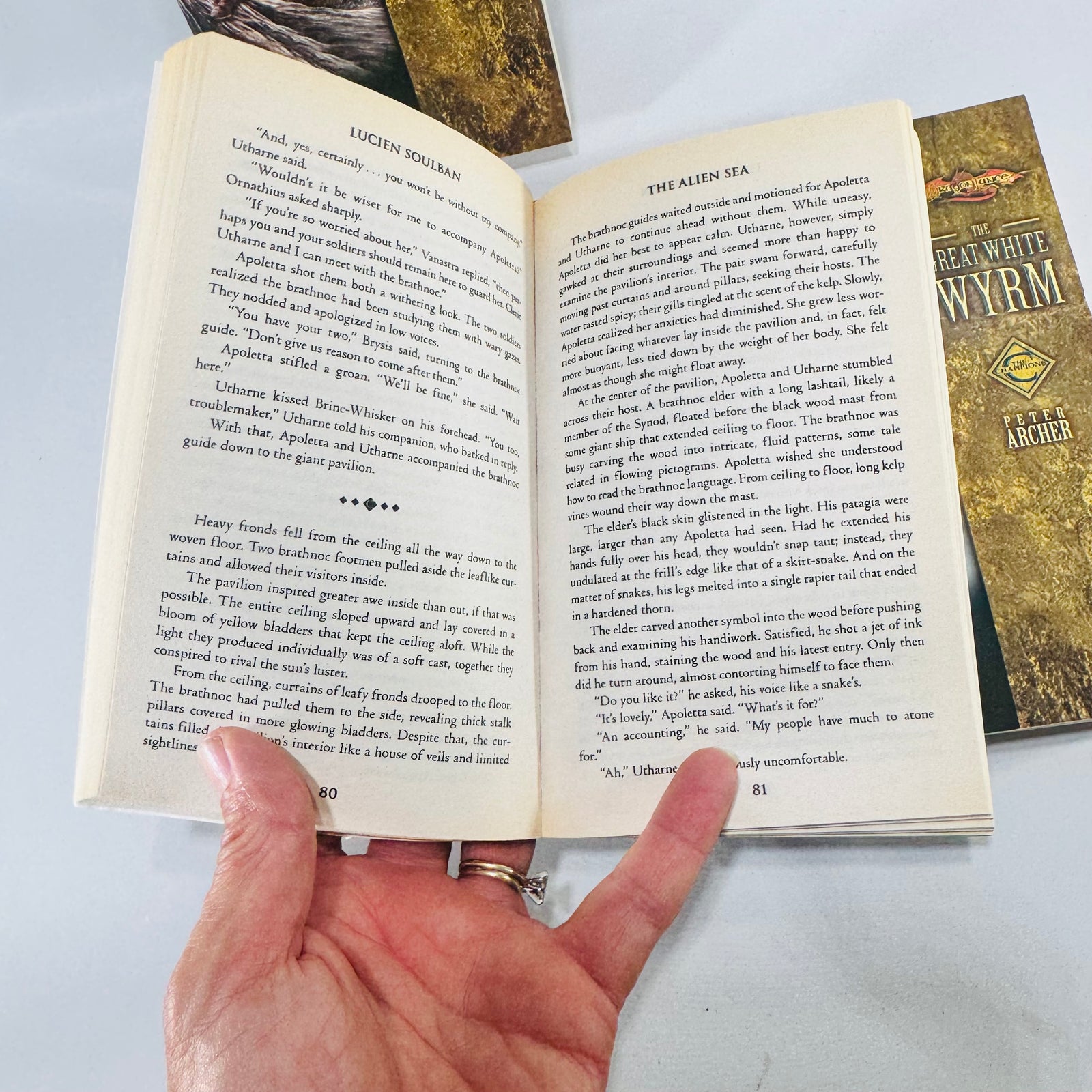 Dragonlance Champions Paperback Bundle of 4 Saving Solace Alien Sea Great White Wyrm Protecting Palanthas Wizards of the Coast
