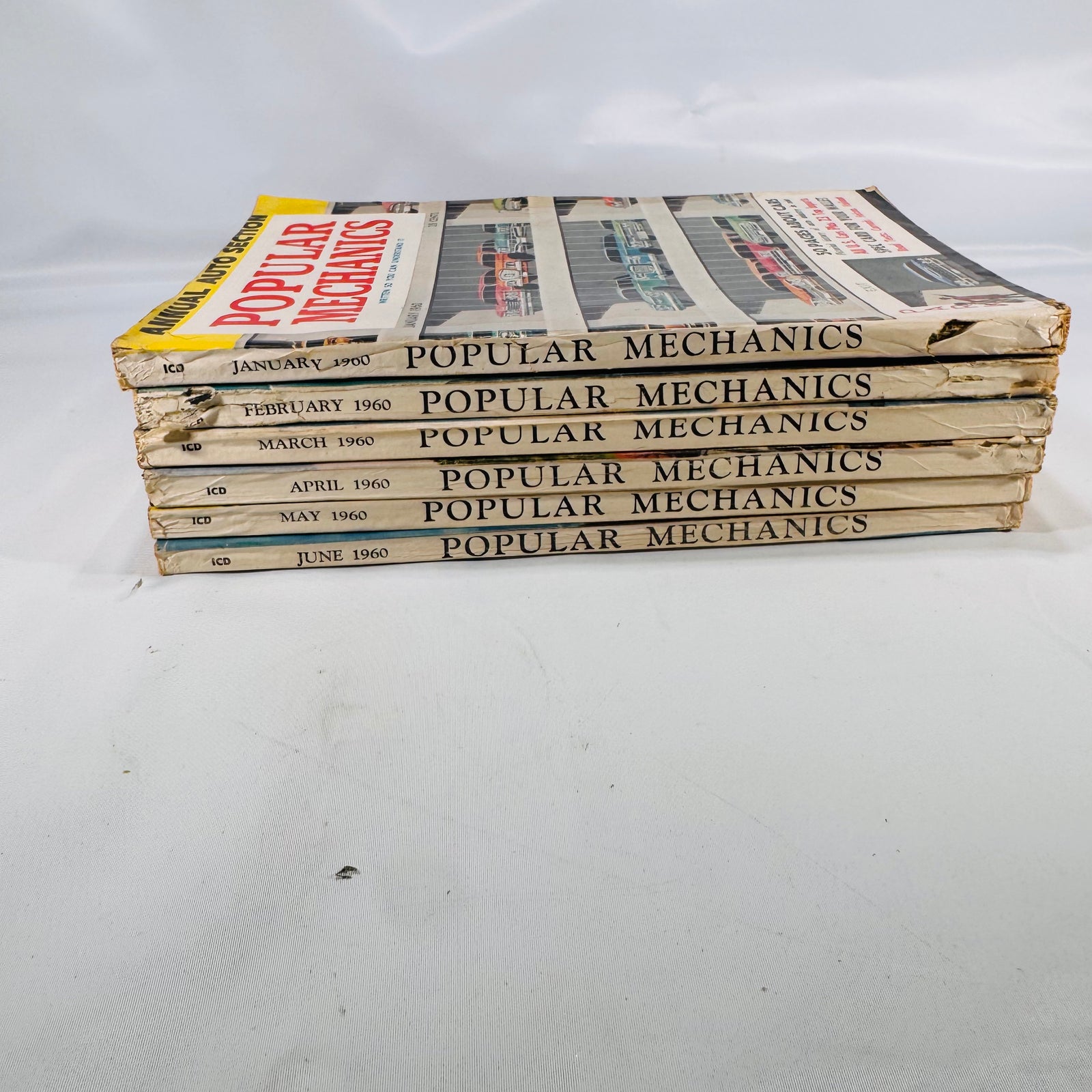 Lot of Six Popular Mechanics Magazines Jan–Jun 1960, Vintage DIY & Science Issues
