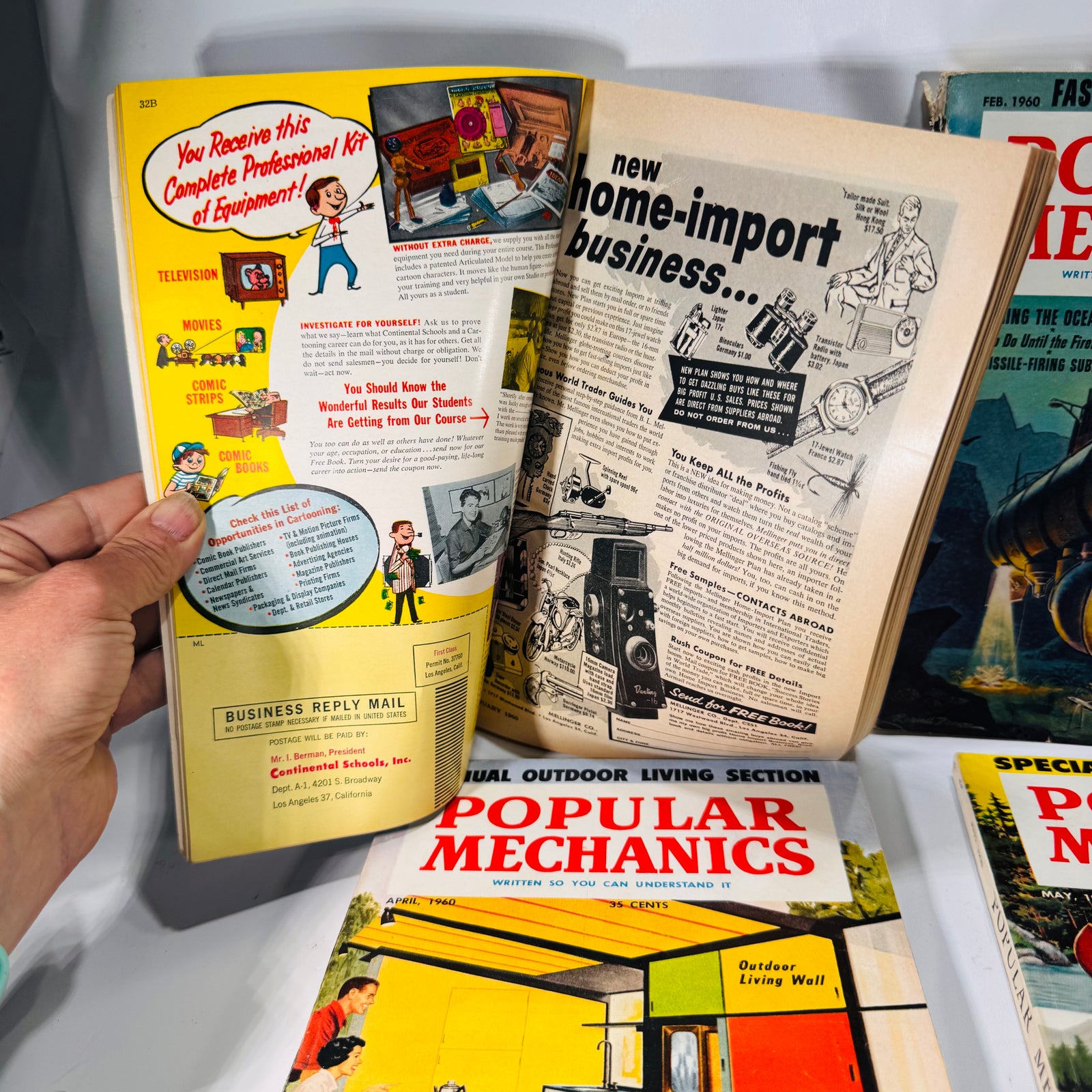 Lot of Six Popular Mechanics Magazines Jan–Jun 1960, Vintage DIY & Science Issues