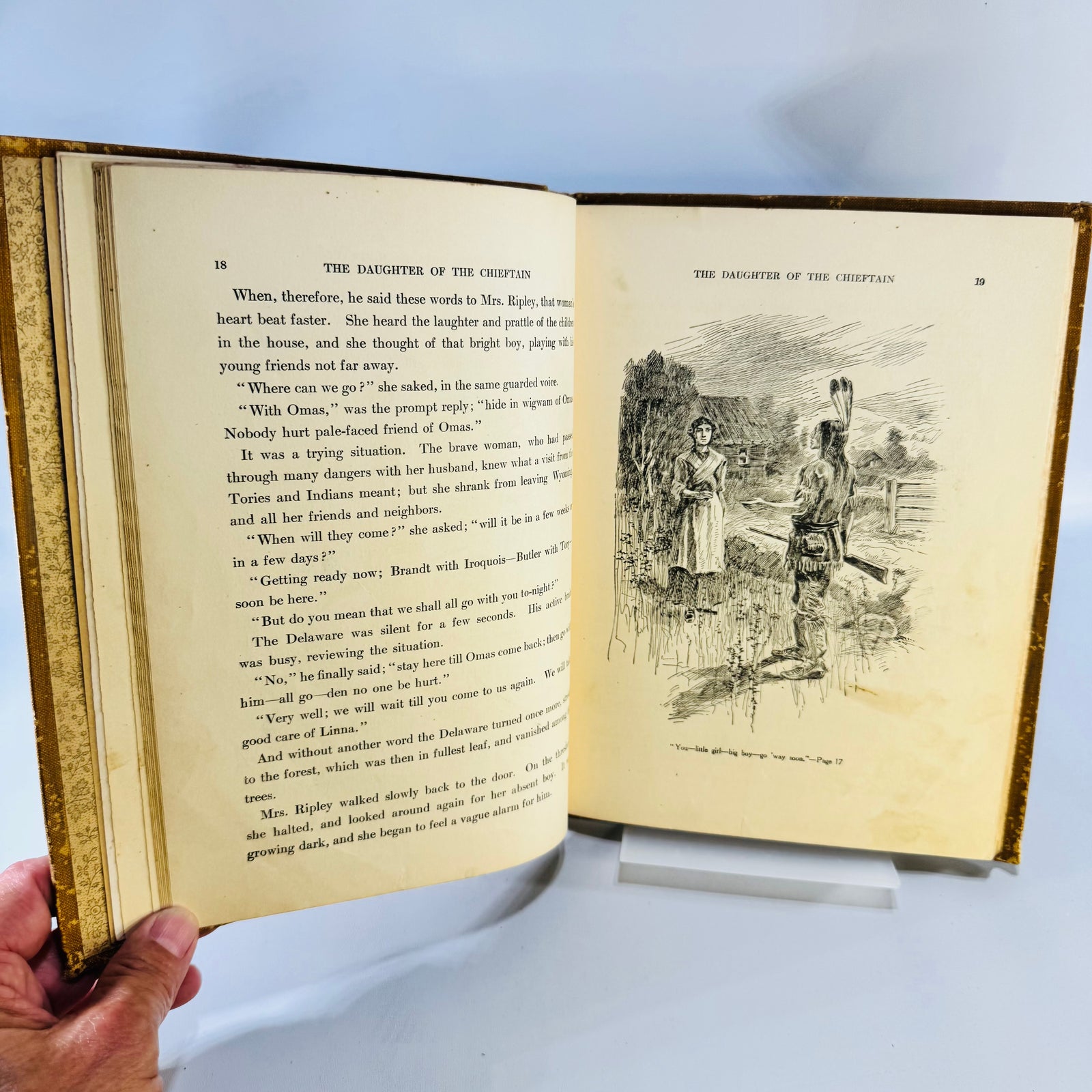 The Daughter of the Chieftain Edward S. Ellis Antique Hardcover McLoughlin Brothers Illustrated circa 1908 to 1910