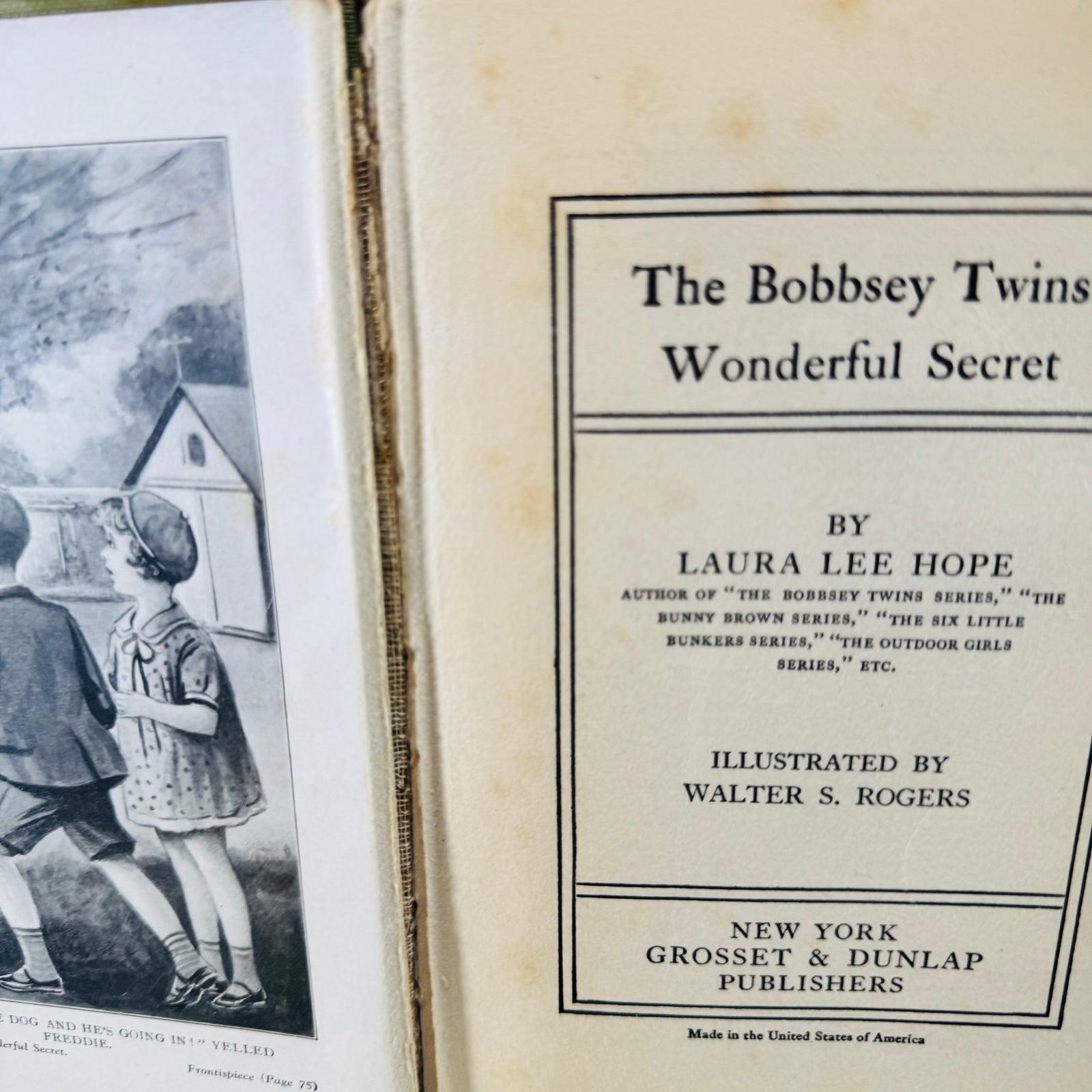 The Bobbsey Twins' Wonderful Secret 1931 Laura Lee Hope Grosset & Dunlap Hardcover Walter S. Rogers Illustrated