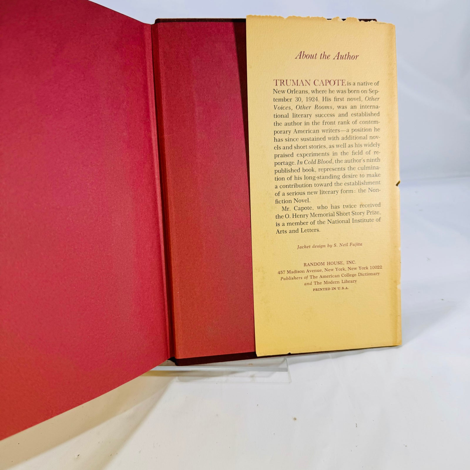 In Cold Blood by Truman Capote 1965, Random House, Hardcover with Dust Jacket