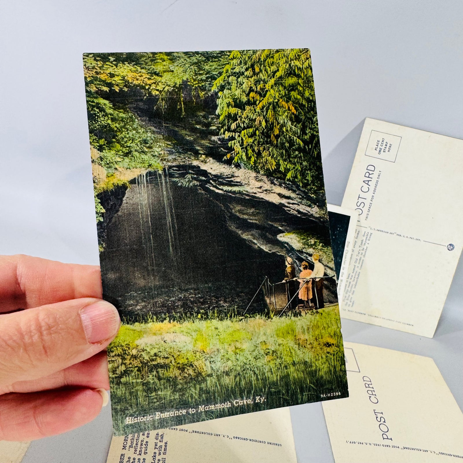 Vintage Travel Ephemera — Mammoth Cave Kentucky Linen Postcard Set (Linen Era) — Curt Teich “C.T. American Art” | 6 Scenic Views, Travel Ephemera