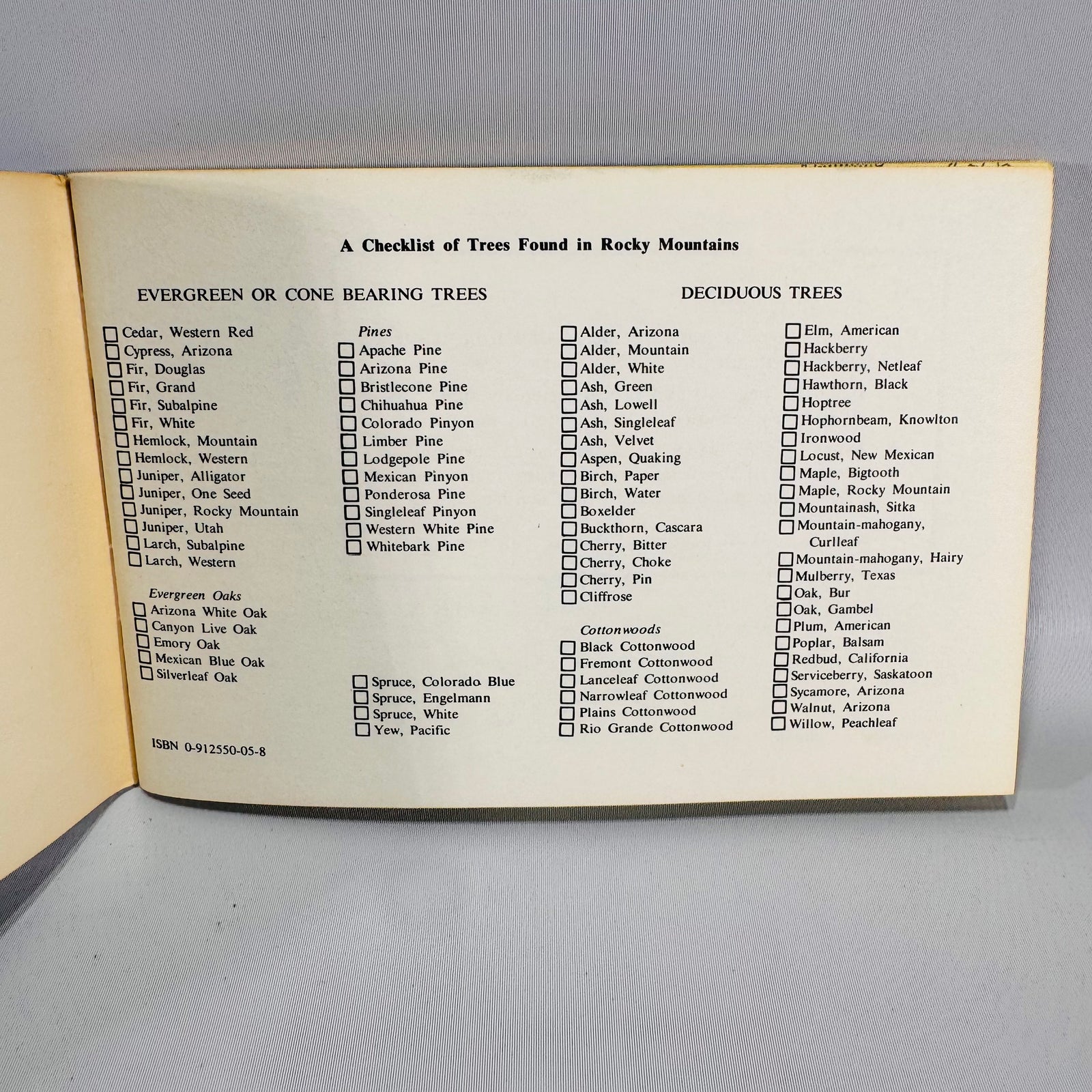 Rocky Mountain Tree Finder by Tom Watts (Pocket Field Guide, Vintage 6x4, 59 Pages, Almost New Condition)