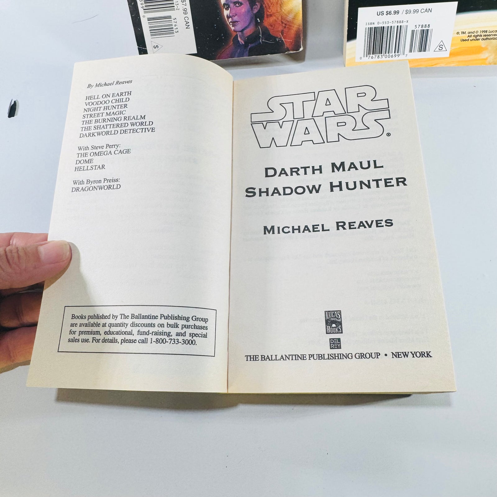 Star Wars Shadows of the Empire Slave Ship Darth Maul Shadow Hunter 3 Book Paperback Lot