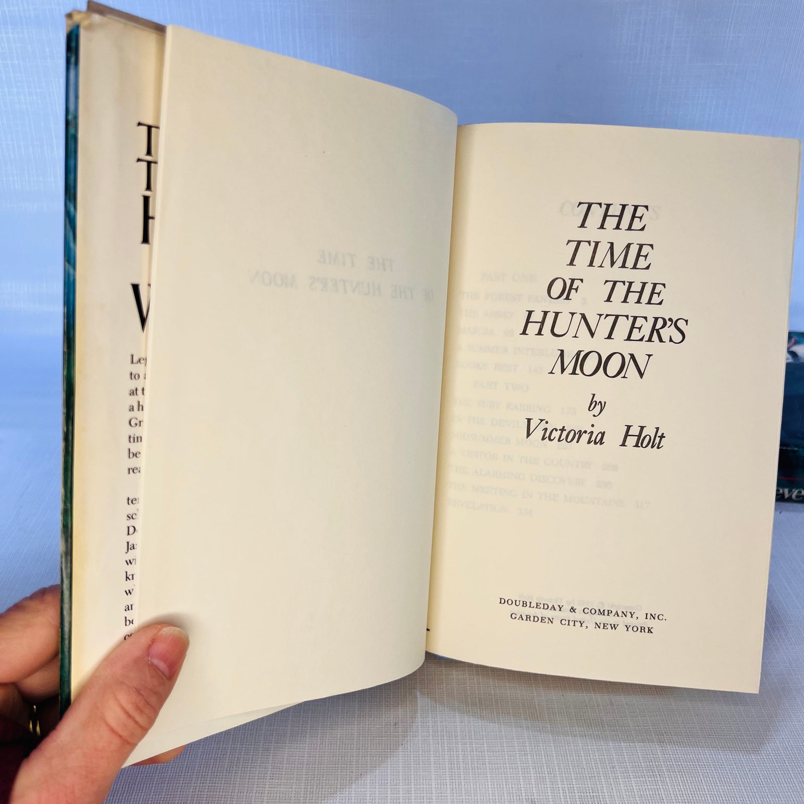 Two Victoria Holt Vintage Books: On The Night of the Seventh Moon 1972 The Time of the Hunters Moon 1983 Double Day & Co