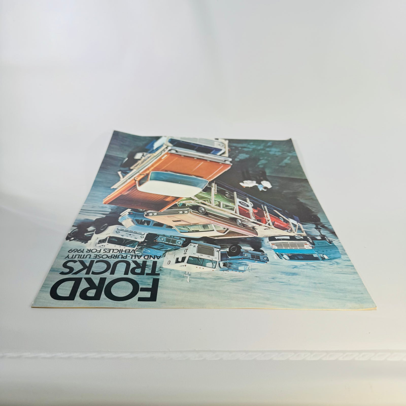 Vintage Ford Truck Dealer Brochure — Ford Trucks and All-Purpose Utility Vehicles for 1969 (1969) — Original Dealership Sales Brochure | Fold-Out Color Specs, Automotive Memorabilia