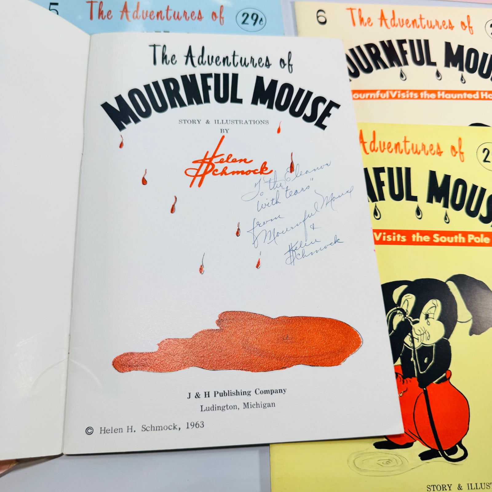 The Adventures of Mournful Mouse Books 1 to 9 by Helen H. Schmock 1963 Michigan Softcover Lot
