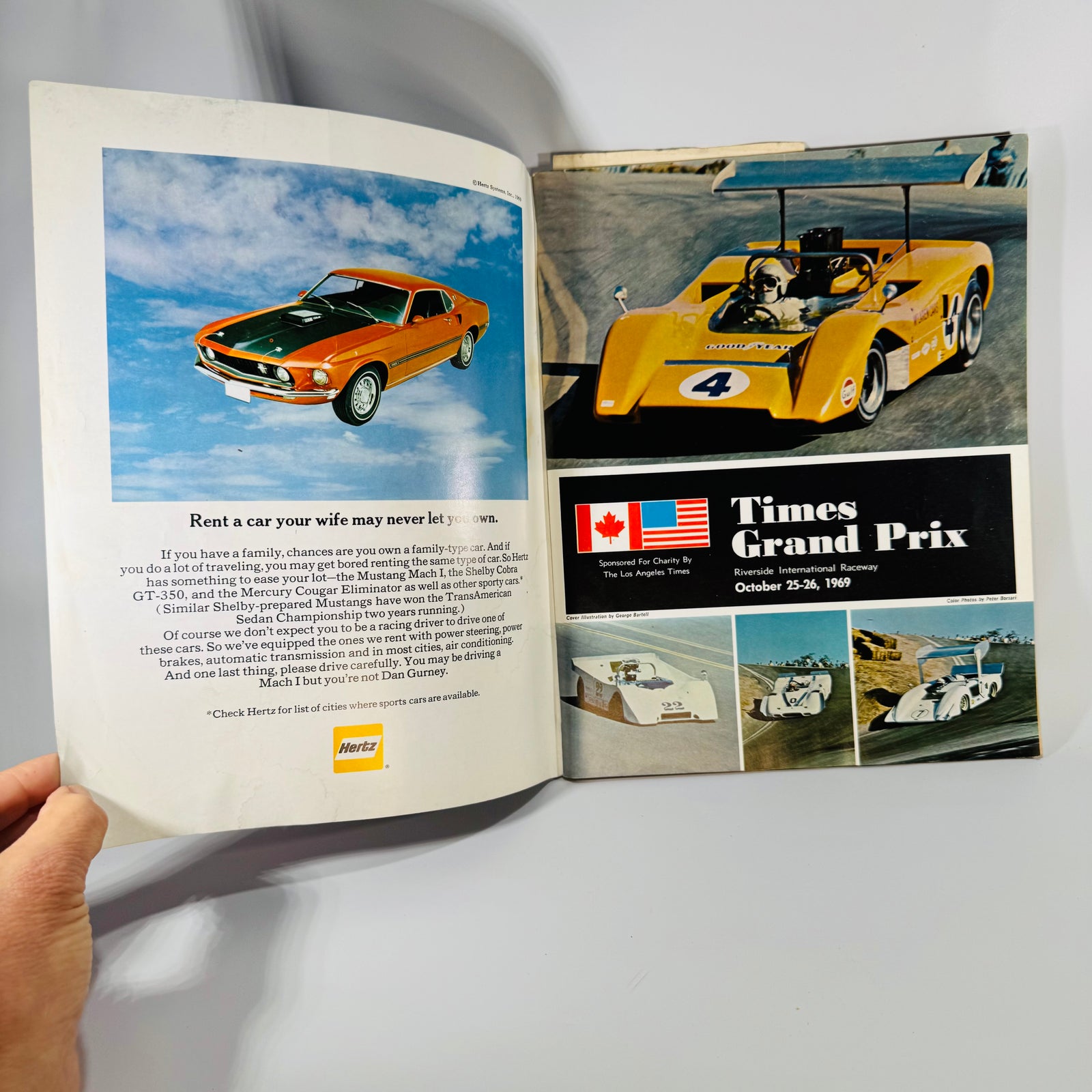 1969 Los Angeles Times Grand Prix Official Program (12th Annual) — Riverside International Raceway Oct 25–26 — 86 Pages w/ Qualifying Times & Final Results — Vintage Motorsport / Can-Am Era